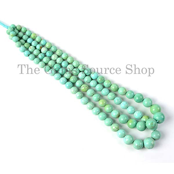 Natural Arizona Turquoise Smooth Round Shape Beads TGS-2074