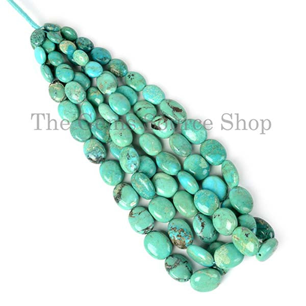 Natural Arizona Turquoise Beads, Smooth Oval Shape Beads, Plain Turquoise Beads, Beads For Jewelry