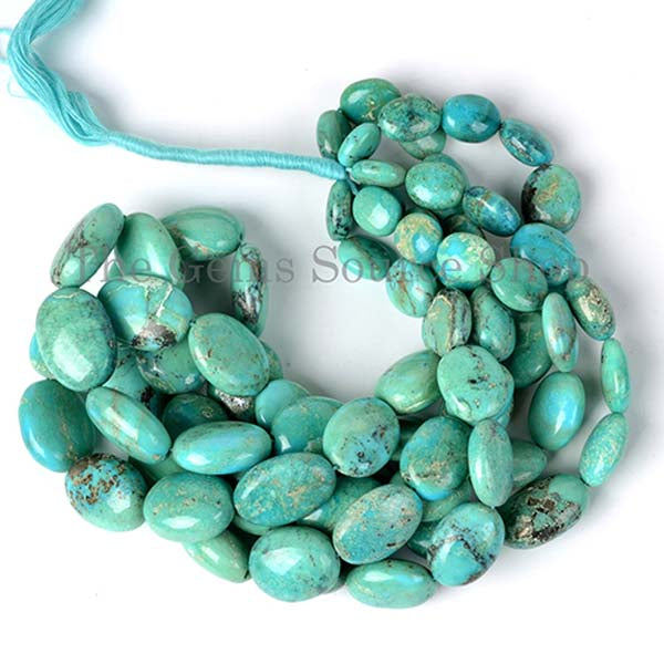 Natural Arizona Turquoise Beads, Smooth Oval Shape Beads, Plain Turquoise Beads, Beads For Jewelry