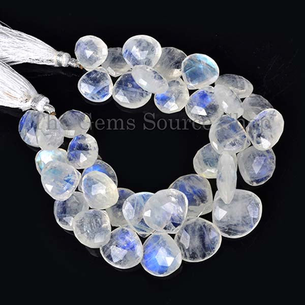 Faceted Heart Shape Gemstone Beads