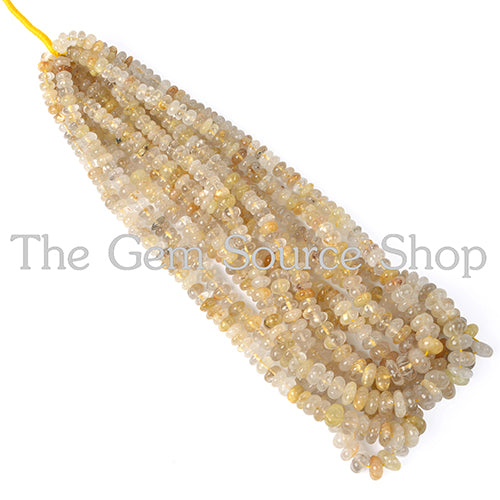 Golden Rutile Carving Rondelle Shape Beads TGS-2105