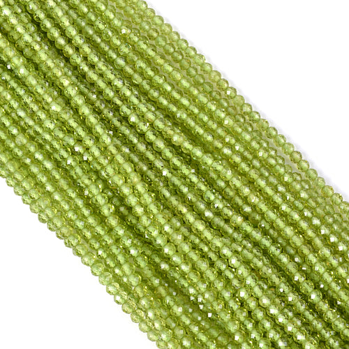 Natural Peridot Faceted Rondelle Shape Gemstone Beads TGS-2145