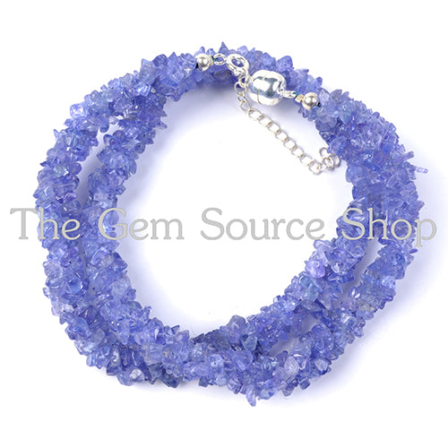 Tanzanite Uncut Chips Beaded Necklace TGS-2149