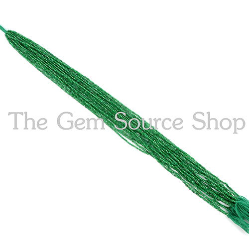 Dyed Emerald Faceted Rondelle Machine Cut Beads TGS-2168