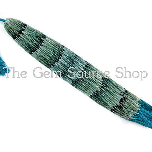Natural Grandidierite Machine Cut Rondelle Shape Beads TGS-2172