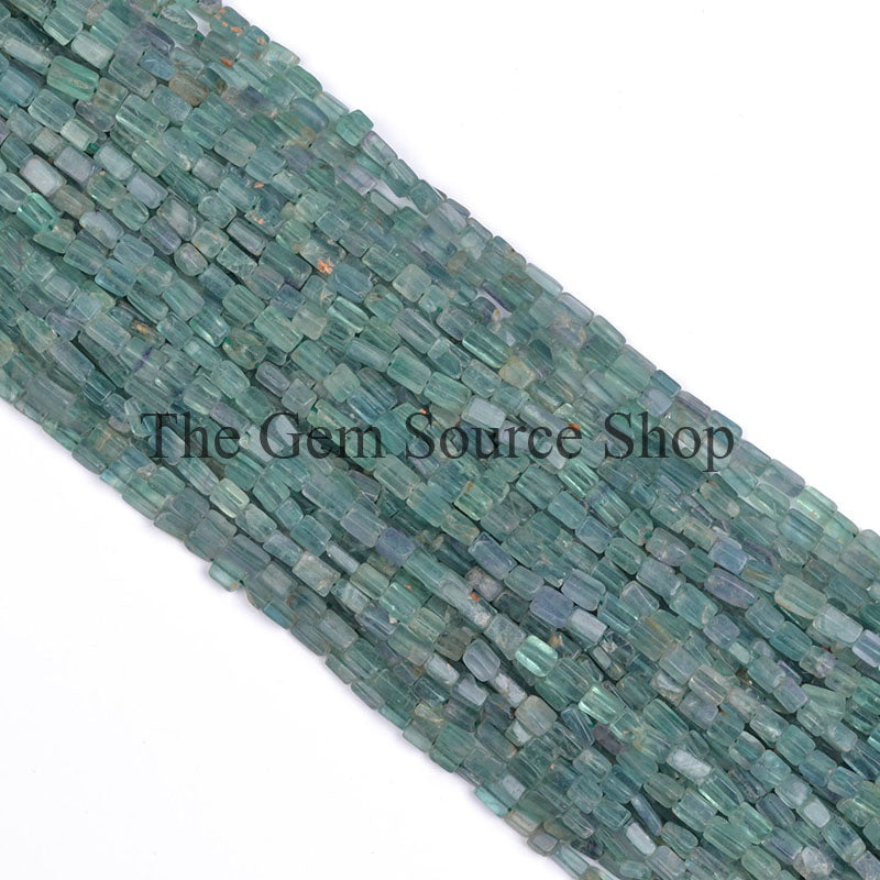 Green Fluorite Long Square Shape Gemstone Beads TGS-0217