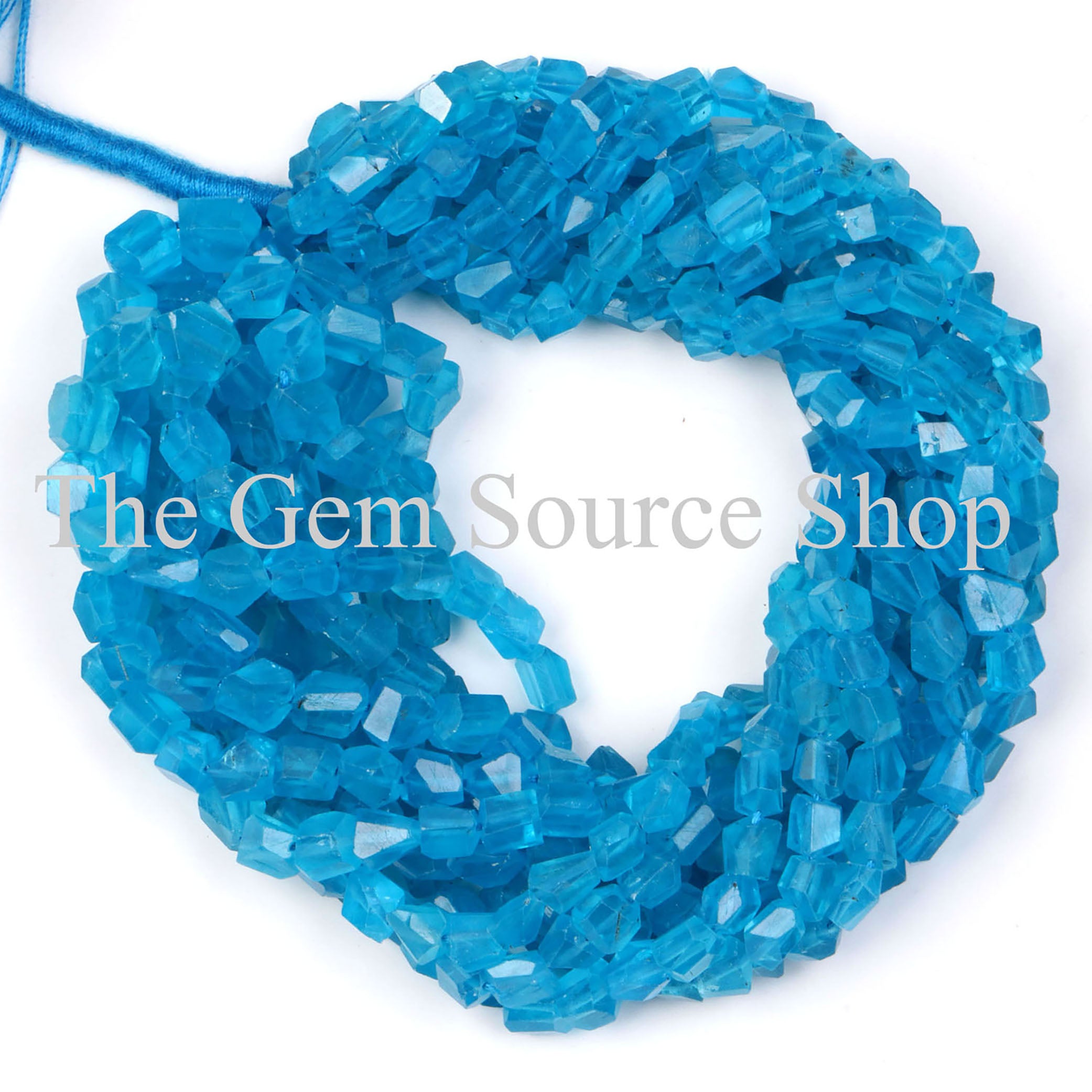 Neon Apatite Faceted Nugget Gemstone Beads TGS-2181