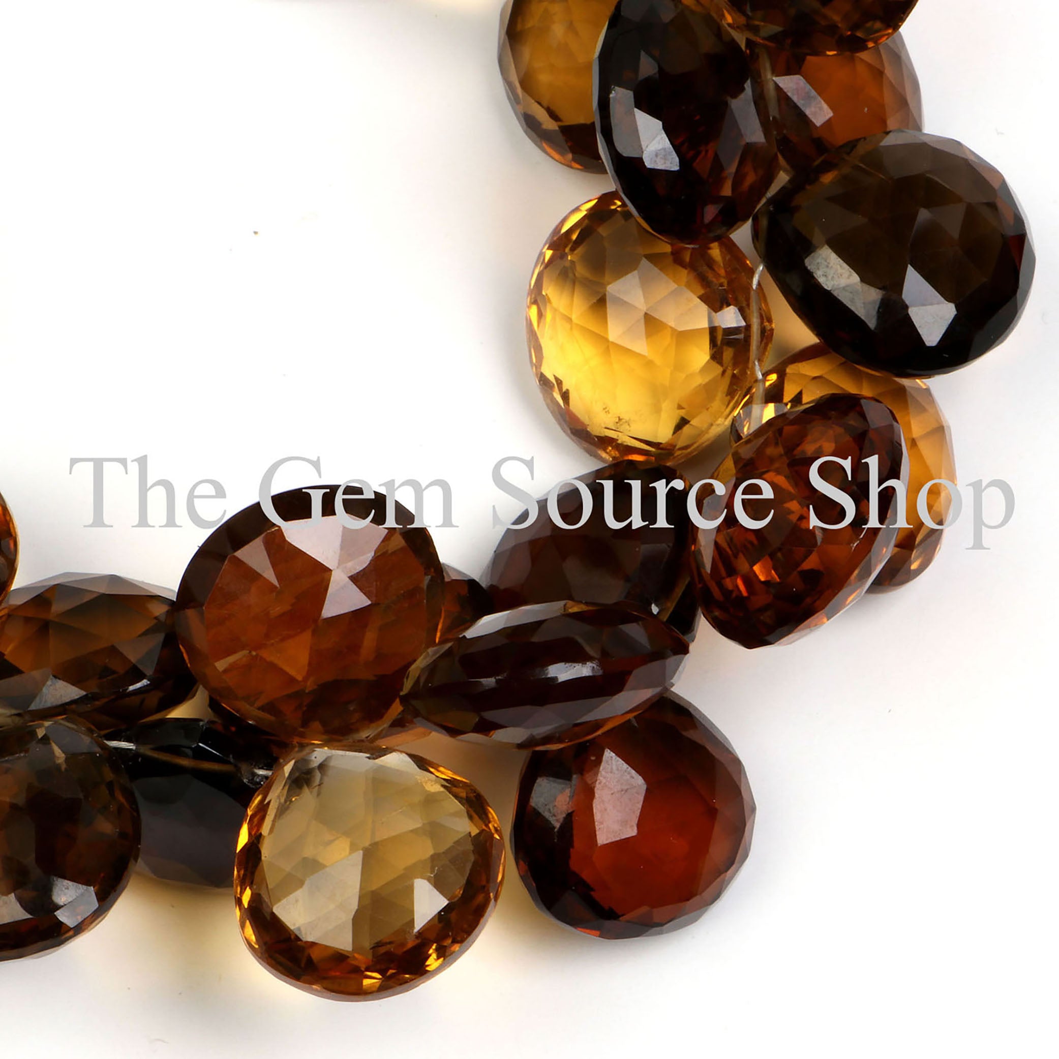 Natural Whisky Quartz Beads, Whisky Quartz Faceted Beads, Heart Shape Beads, AAA Quality Beads