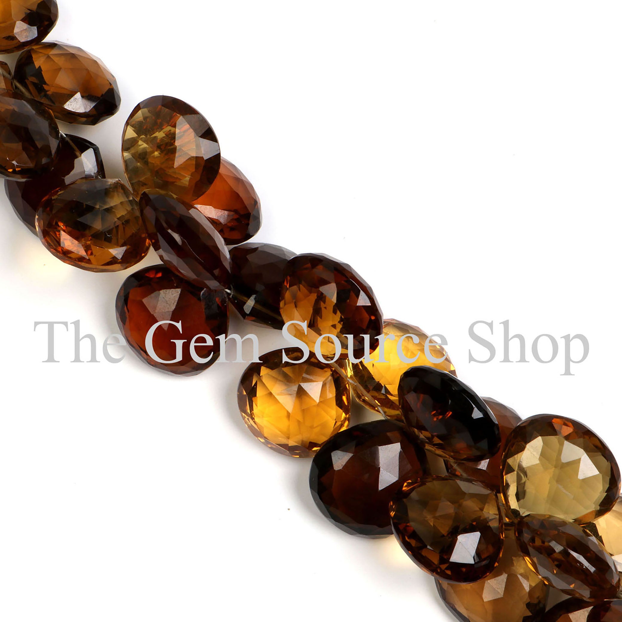 Natural Whisky Quartz Beads, Whisky Quartz Faceted Beads, Heart Shape Beads, AAA Quality Beads