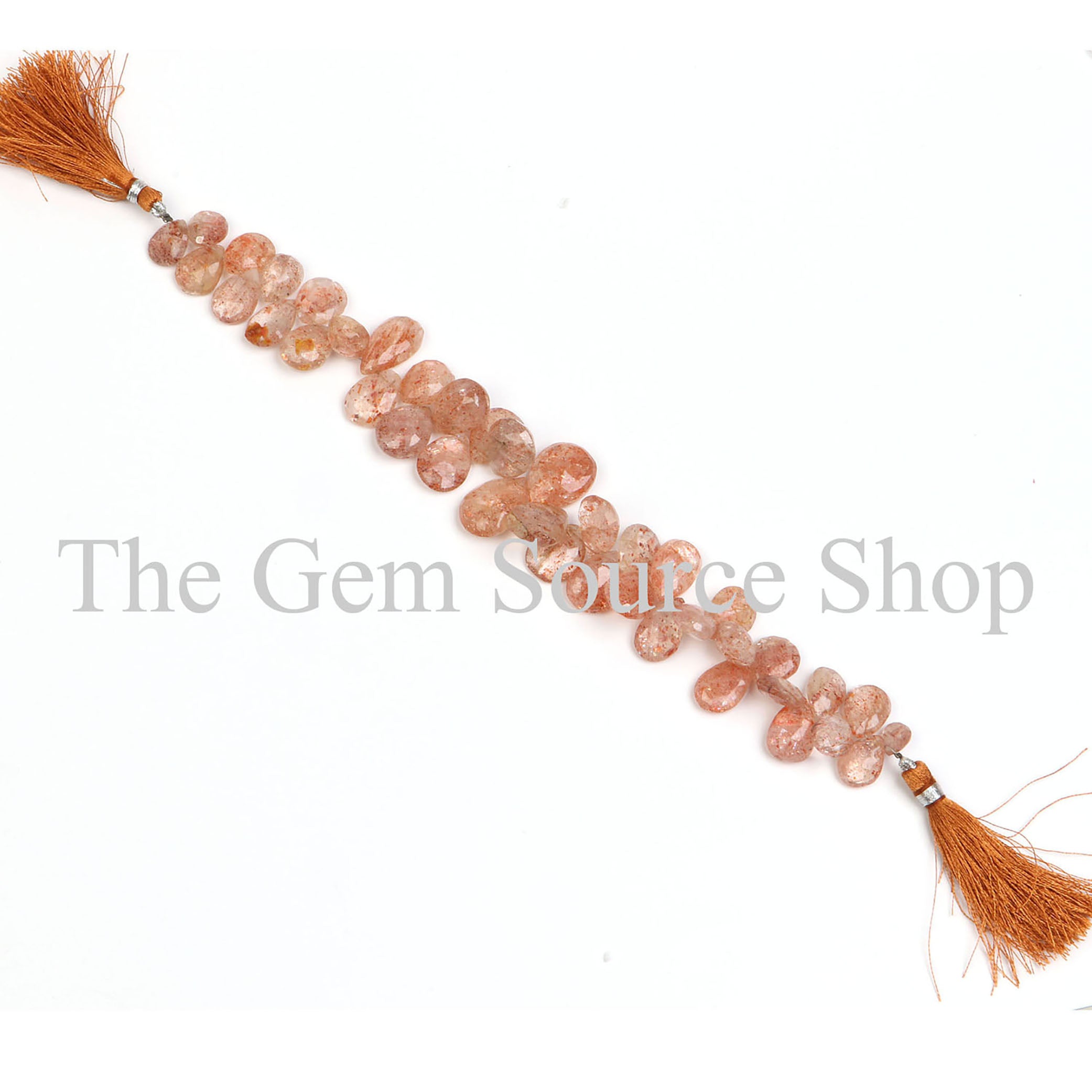 Natural Sunstone Faceted Pear Shape Beads TGS-2197