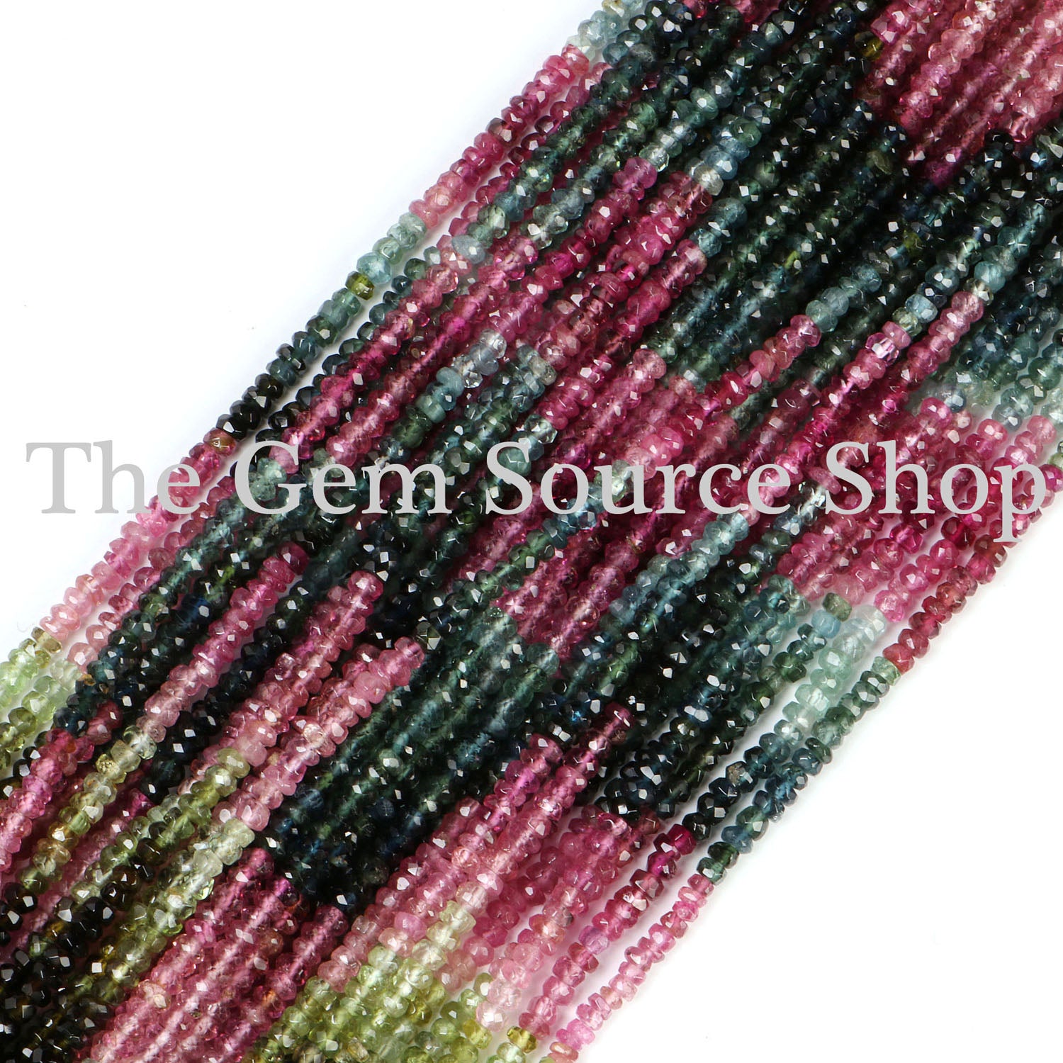 Multi Tourmaline Faceted Rondelle Beads Gemstone Beads