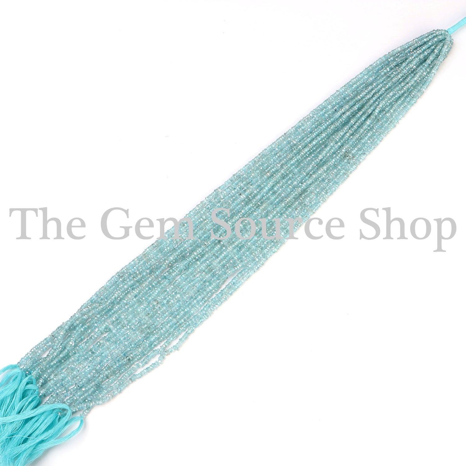 Blue Zircon Faceted Rondelle Gemstone Beads TGS-2215