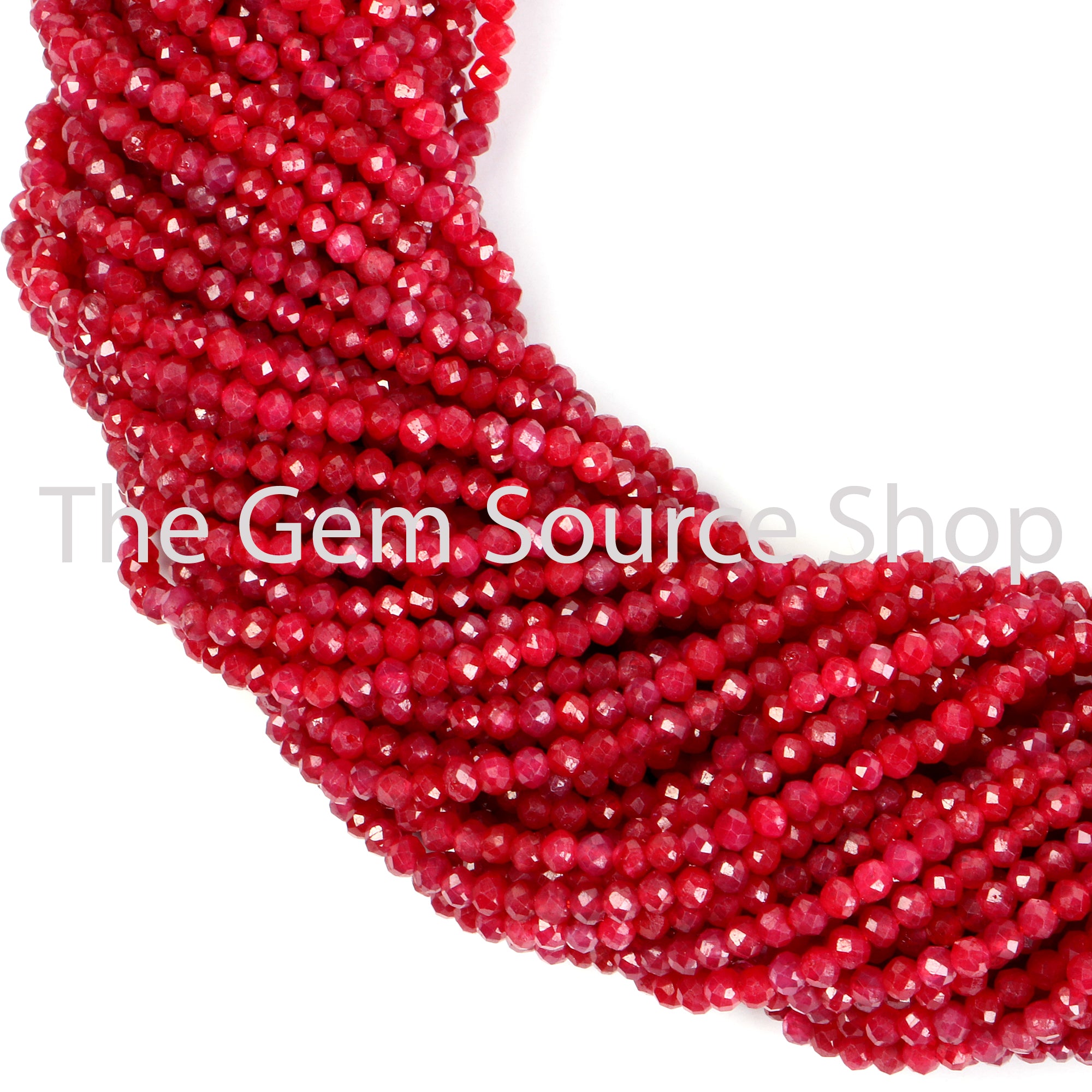 Ruby Faceted Round Shape Gemstone Beads TGS-2217