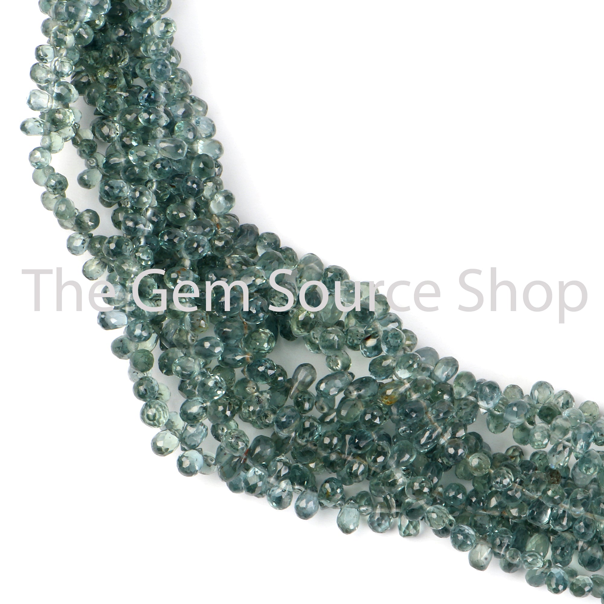 Indigo Sapphire Faceted Drops Shape Gemstone Beads TGS-2219