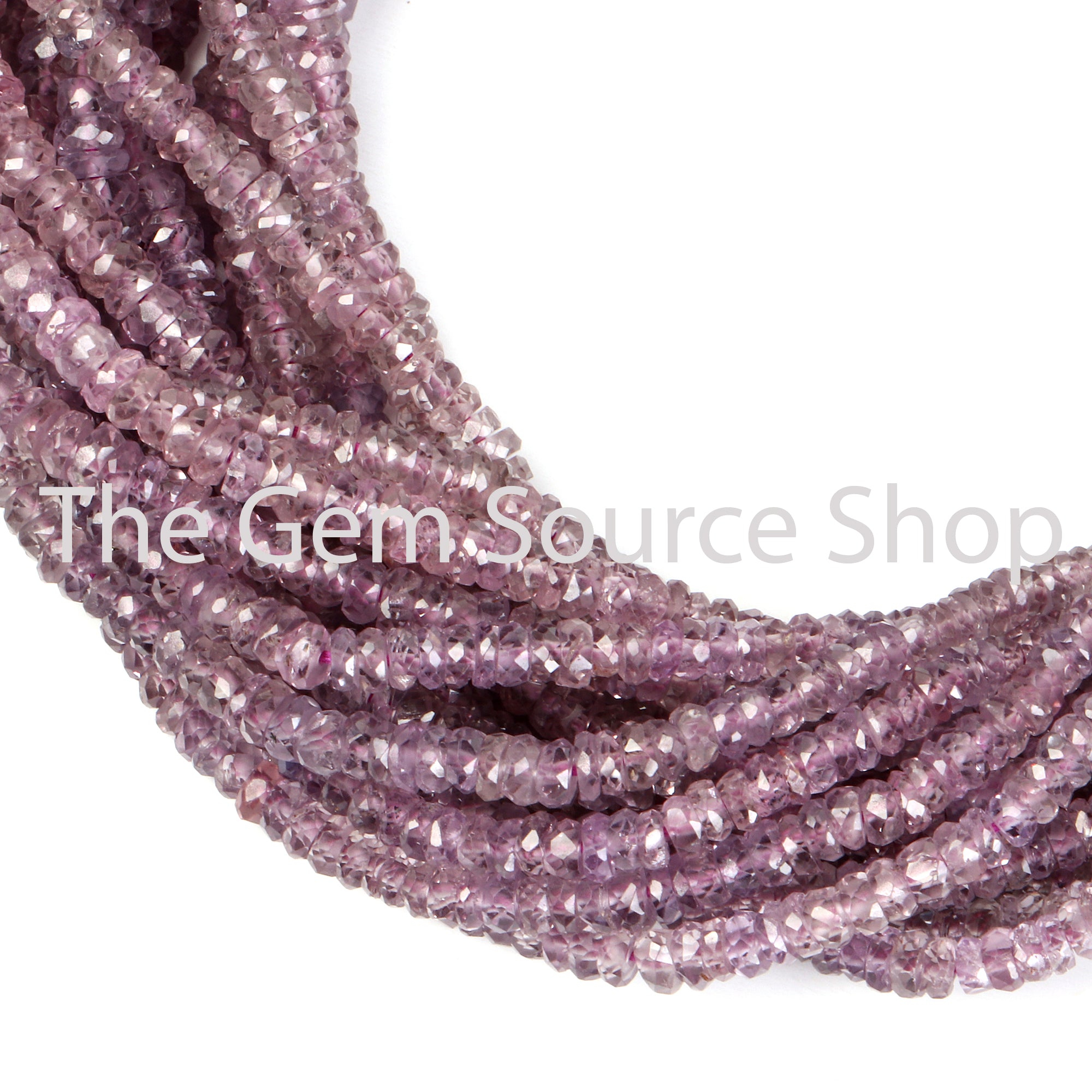 Lavender Sapphire Faceted Rondelle Gemstone Beads TGS-2230