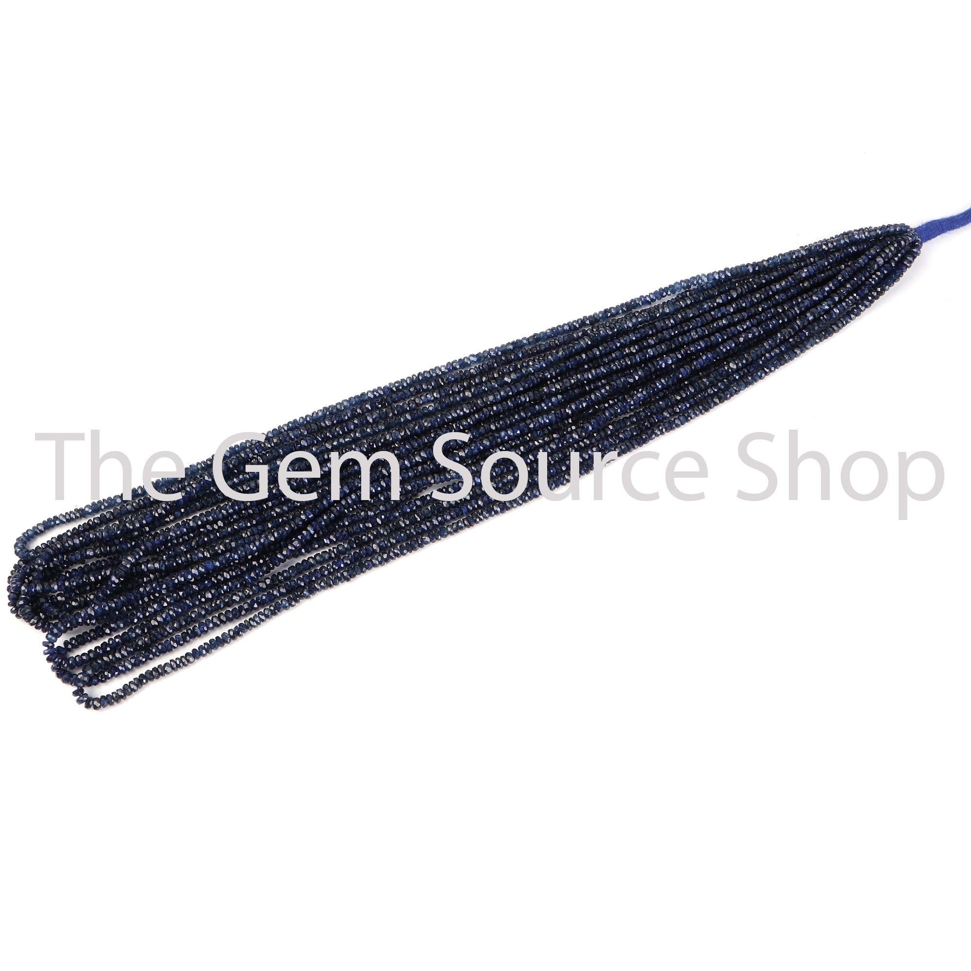 Burma Sapphire Faceted Rondelle Gemstone Beads TGS-2236