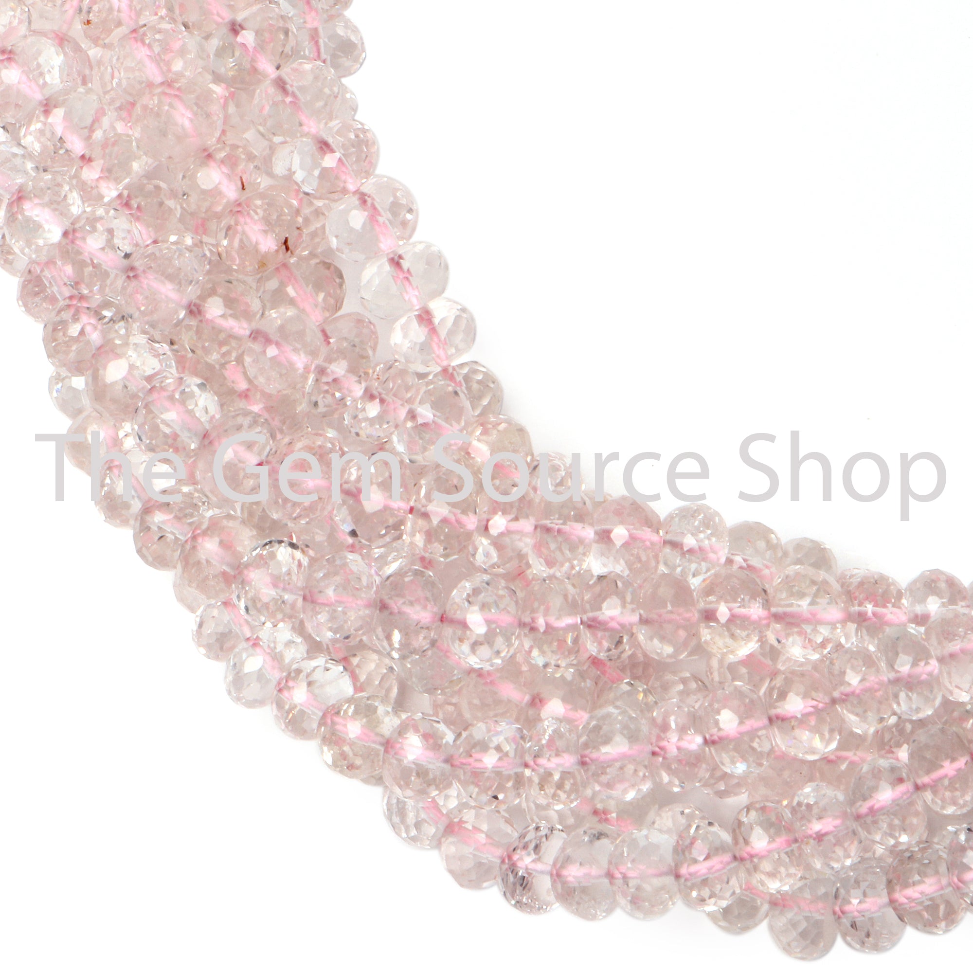 Natural Morganite Faceted Rondelle Beads TGS-2284
