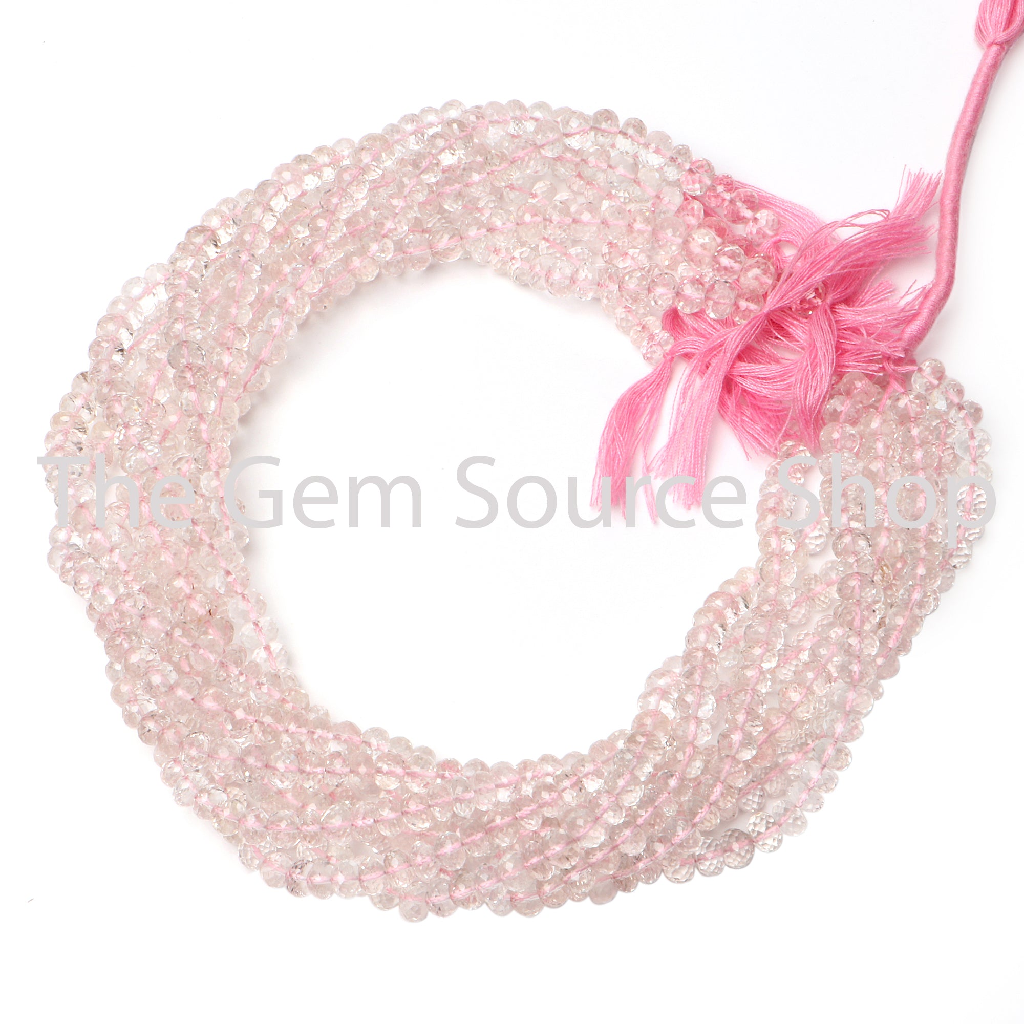 Natural Morganite Faceted Rondelle Beads TGS-2284