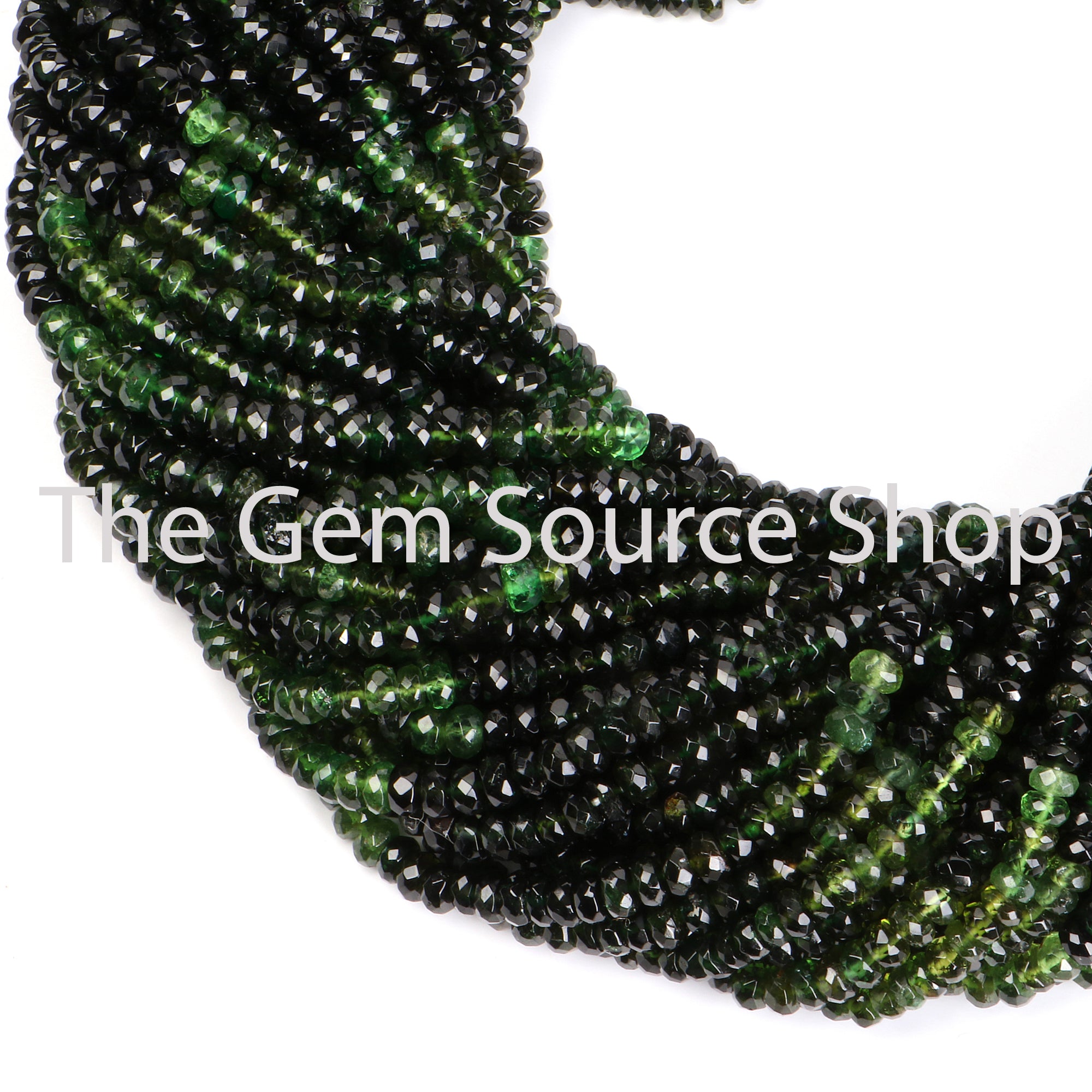 Chrome Tourmaline Rondelle Faceted Beads TGS-2293