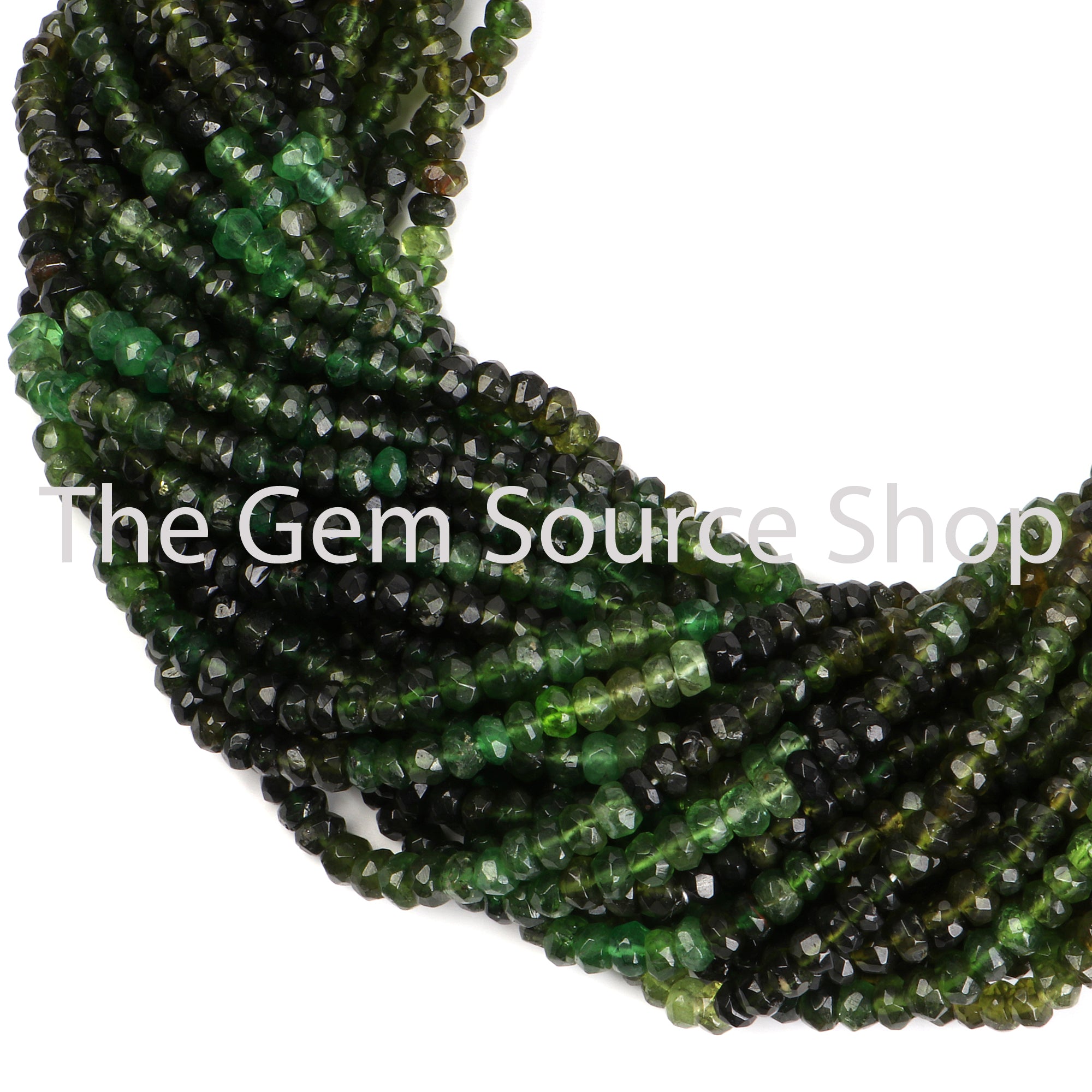 Shaded Chrome Tourmaline Faceted Rondelle Beads TGS-2294