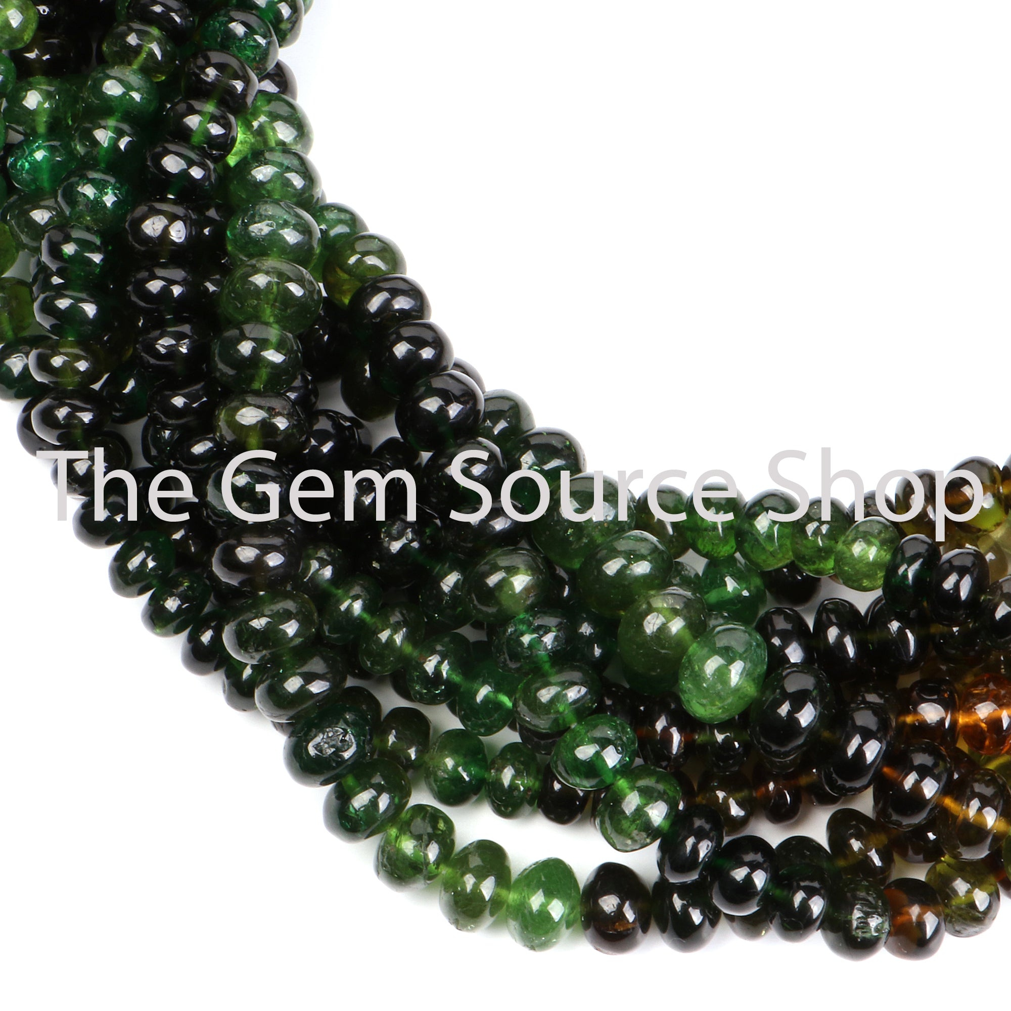 Chrome Tourmaline Smooth Rondelle Shape Gemstone Beads TGS-2295