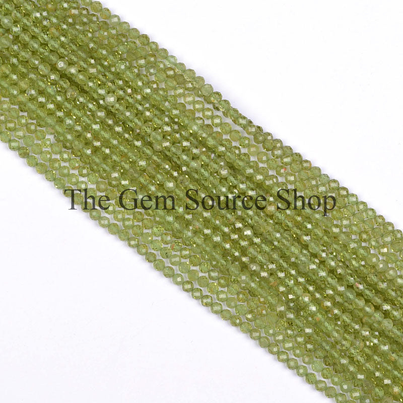 Peridot Faceted Rondelle Shape Gemstone Beads TGS-0230