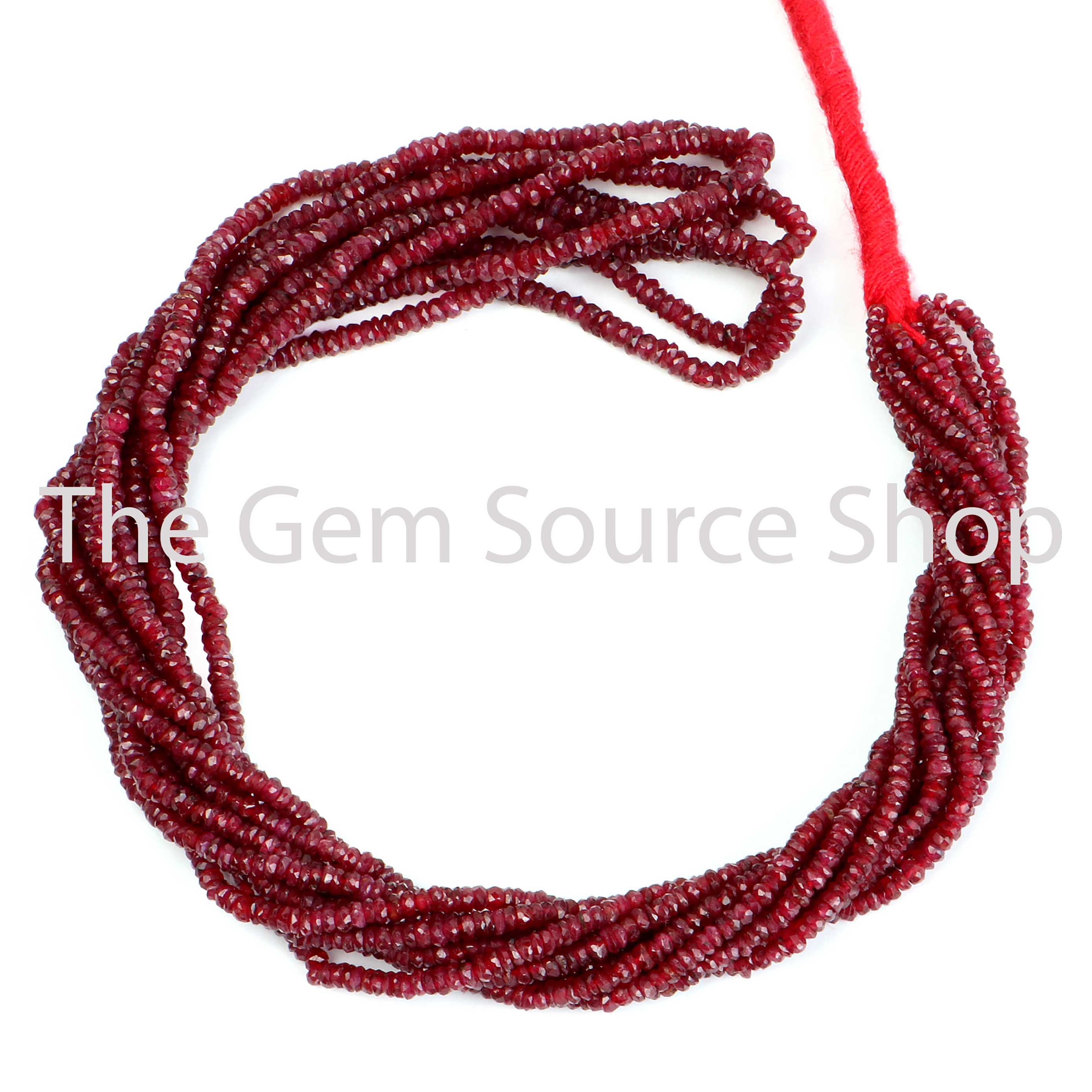 Ruby Faceted Rondelle Shape Wholesale Beads TGS-2319