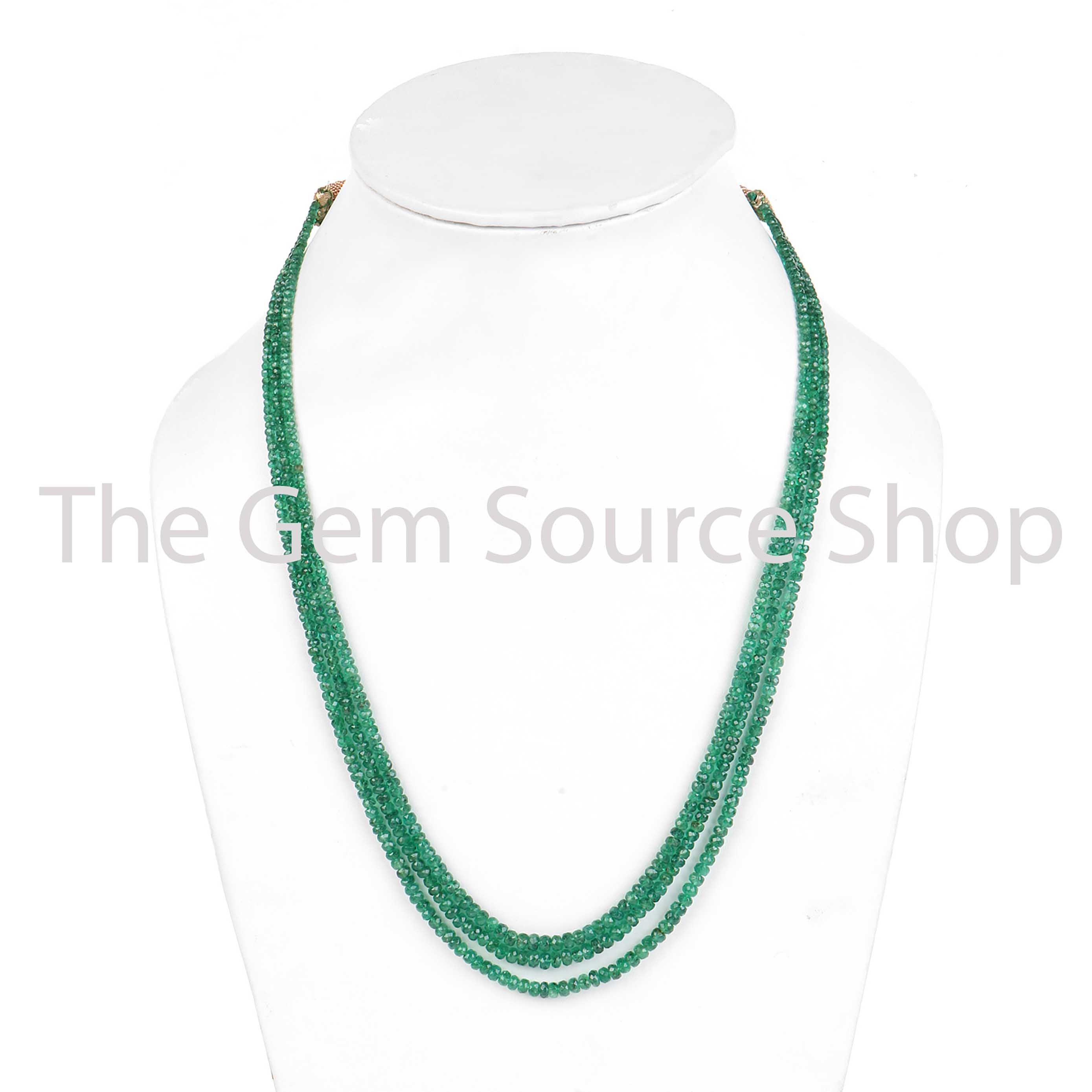 Natural Zambian Emerald Beads Necklace, Faceted Beads Necklace, Rondelle Beads Necklace