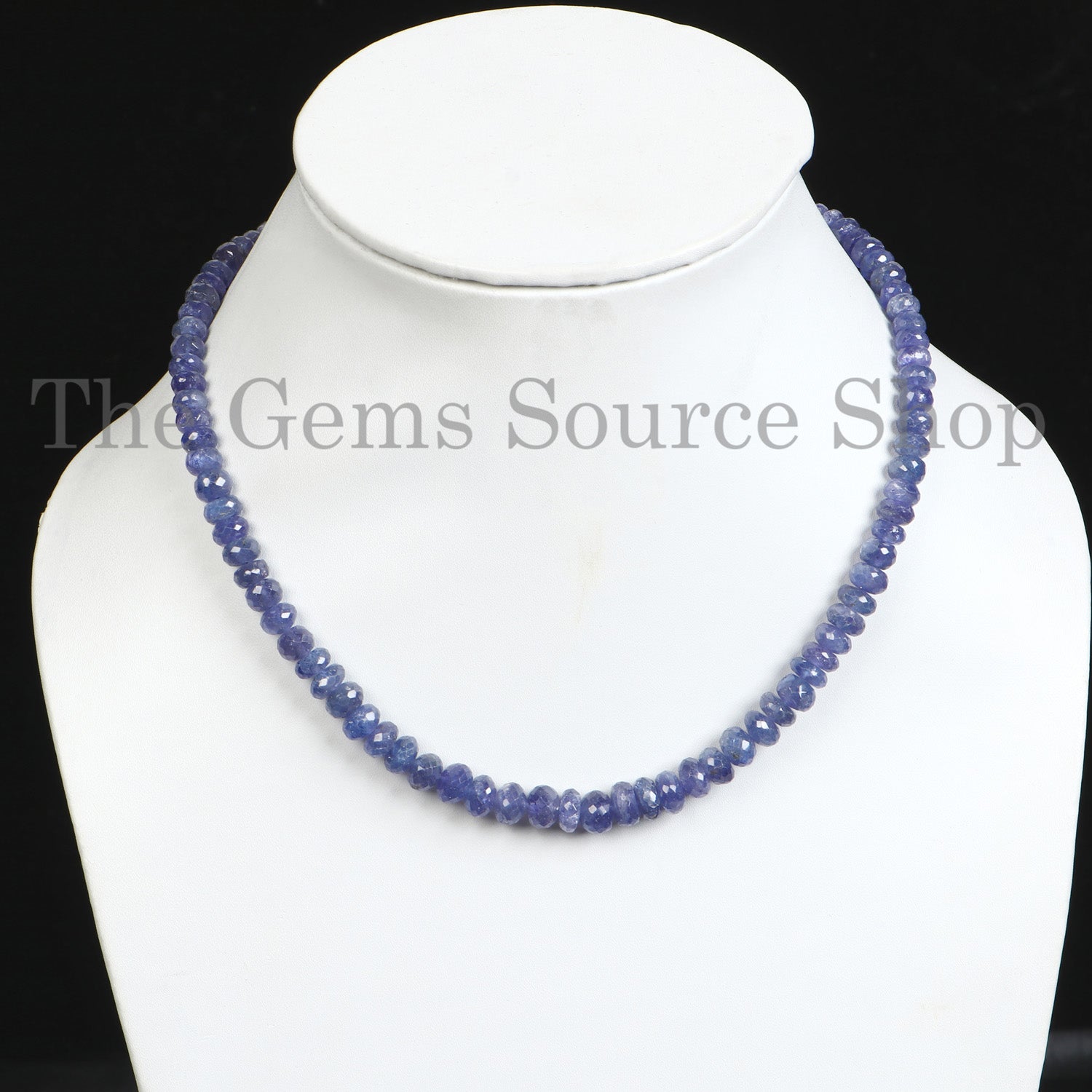 5.5-8mm Tanzanite Faceted Rondelle Beads Necklace TGS-2348