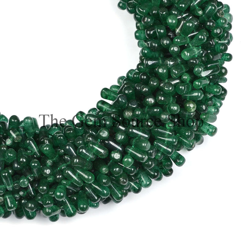 Green Aventurine Smooth Drops Shape Gemstone Beads TGS-0234