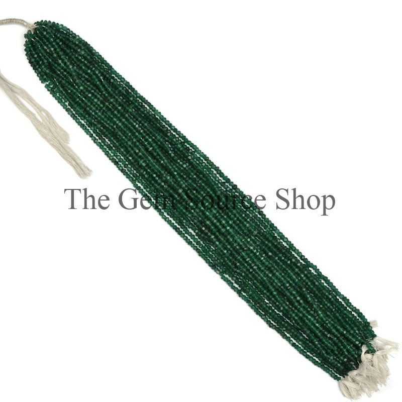 Green Aventurine Smooth Rondelle Shape Gemstone Beads TGS-0235