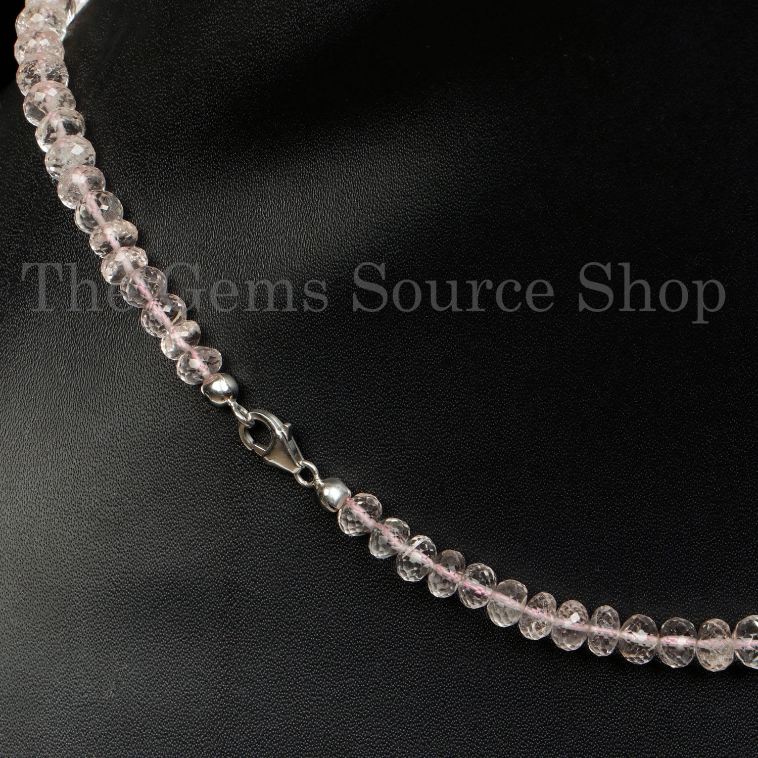 Morganite Faceted Rondelle Shape Beaded Necklace TGS-2389