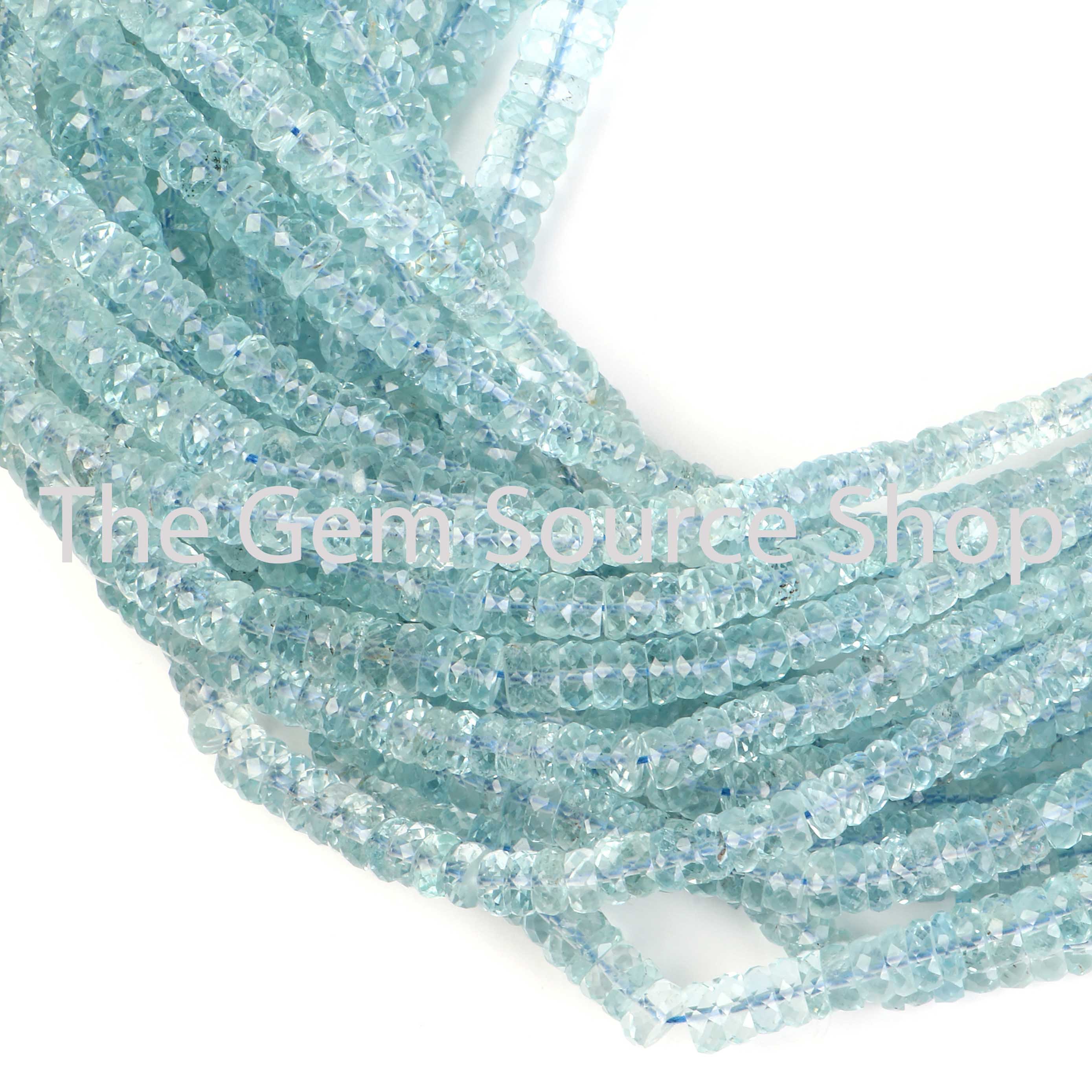 3-9MM Aquamarine Faceted TyreShape Gemstone Beads TGS-2402