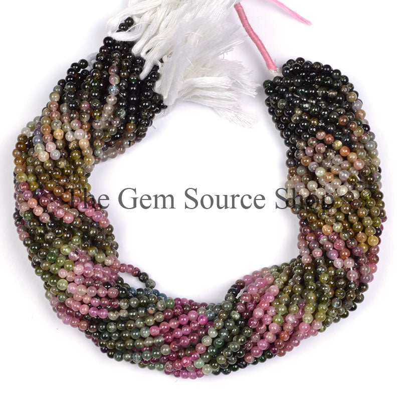 Multi Tourmaline Round Shape Gemstone Beads TGS-0240