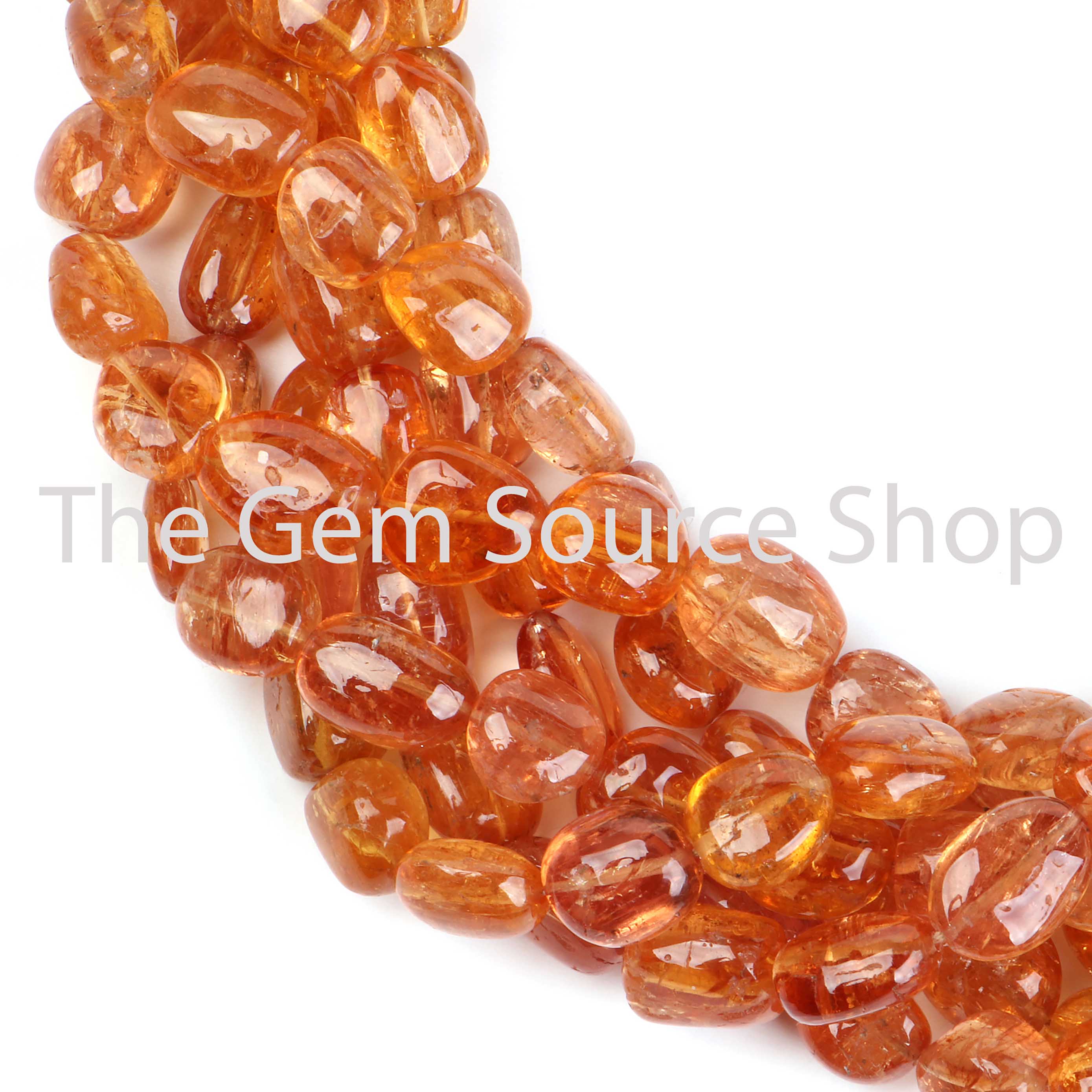 Imperial Topaz Plain Nugget Shape Gemstone Beads TGS-2413
