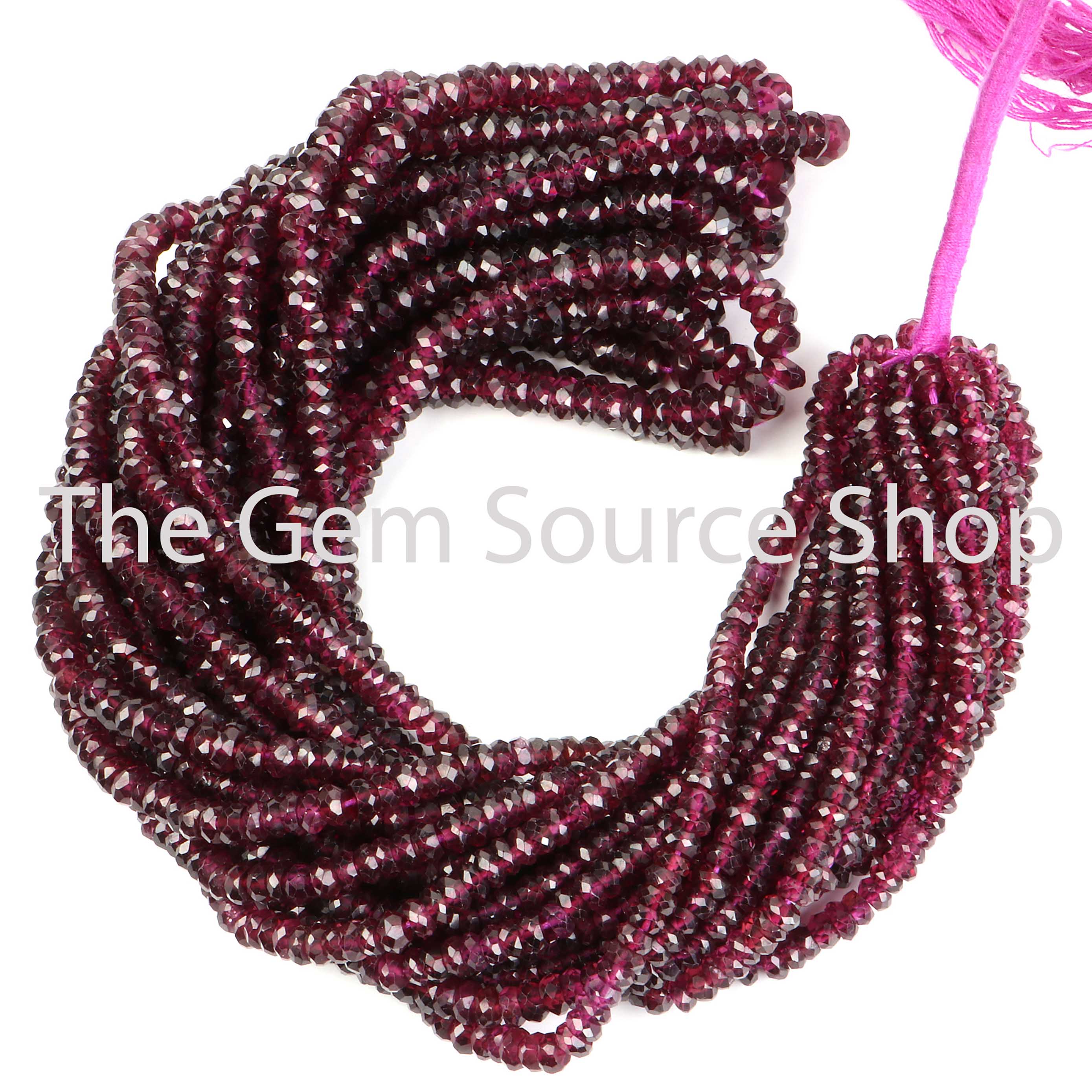 Rhodolite Garnet Faceted Rondelle Shape Gemstone Beads TGS-2416