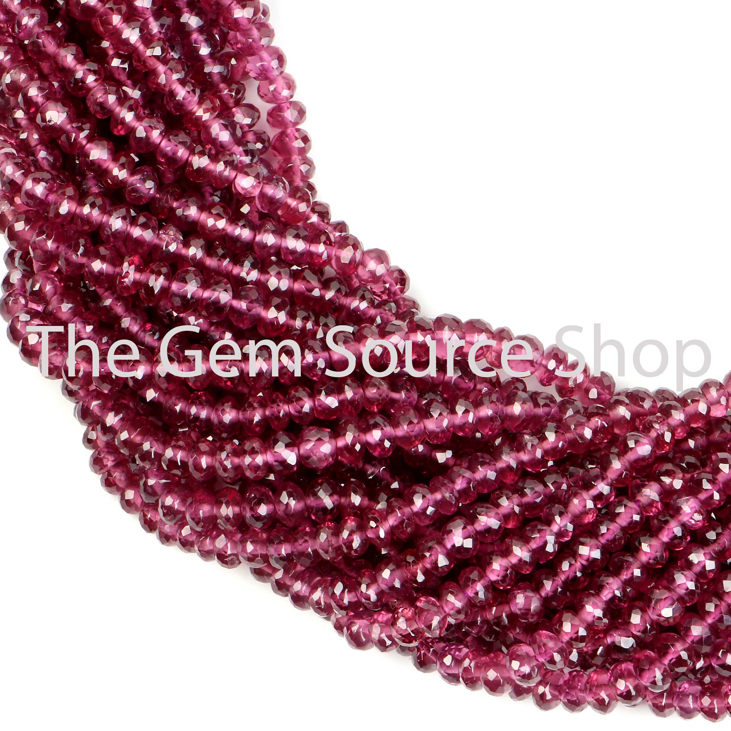 Purple Garnet Faceted Rondelle Shape Gemstone Beads TGS-2418