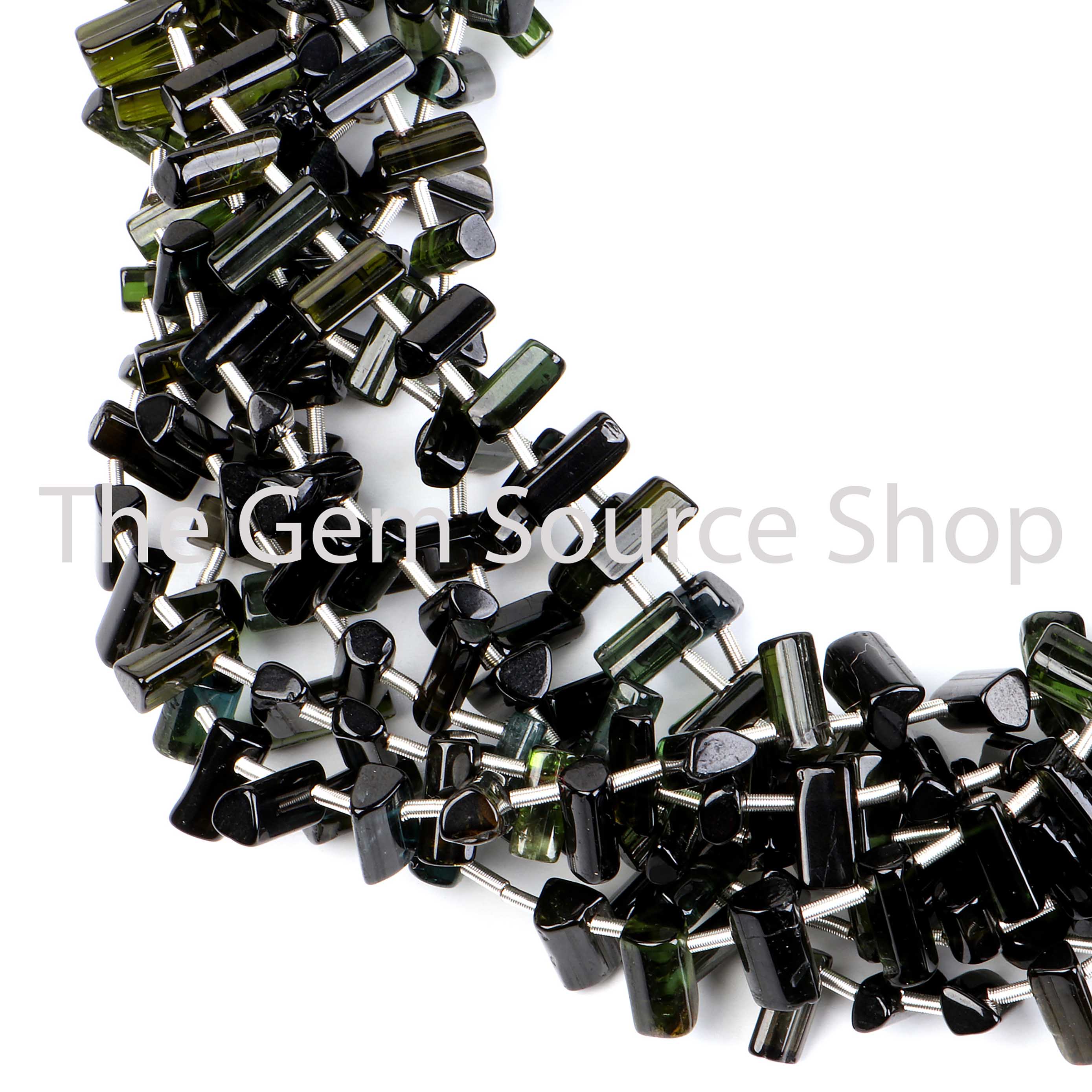 Green Tourmaline Side Drill Sticks Fancy Beads TGS-2422