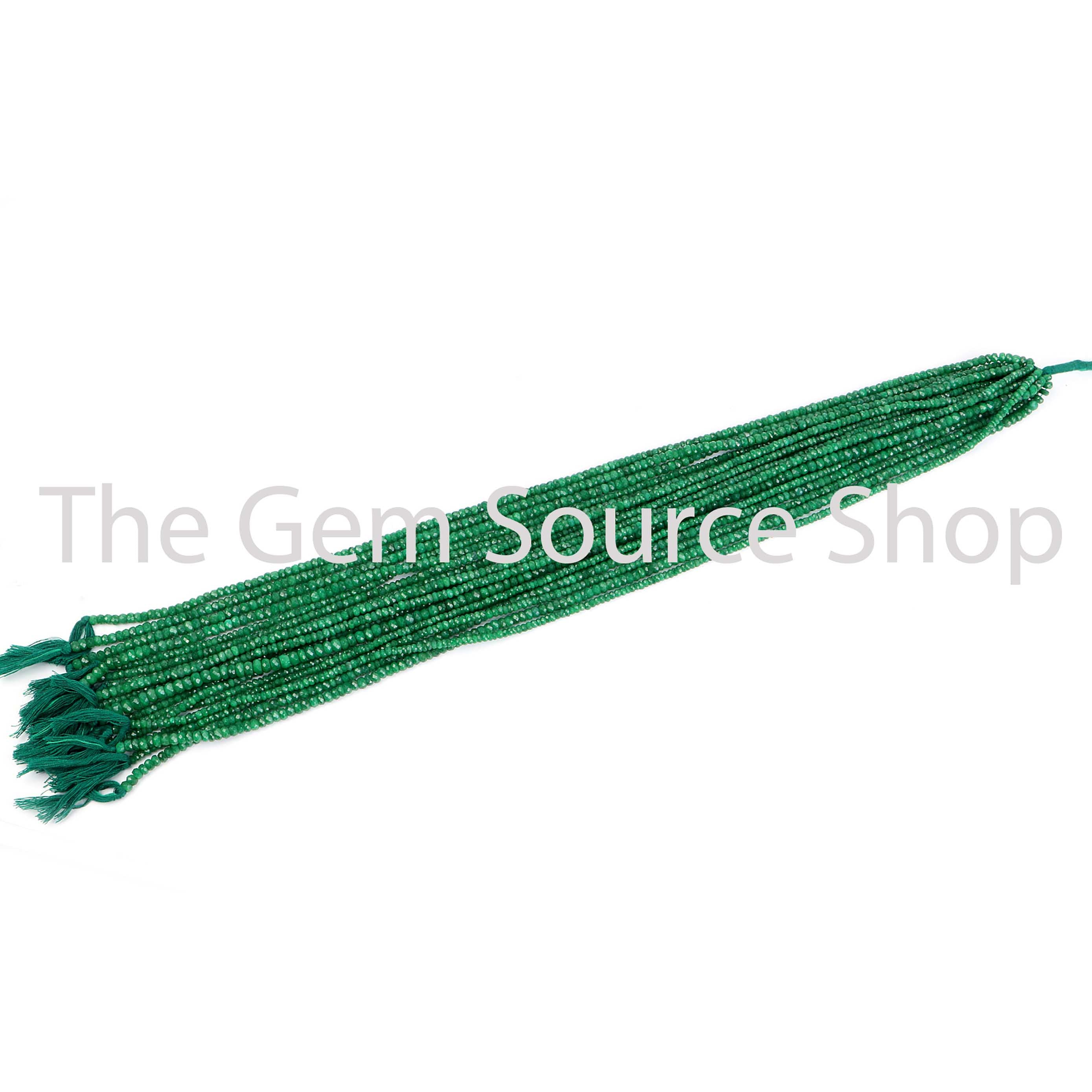 Dyed Emerald Faceted Rondelle Shape Gemstone Beads TGS-2423