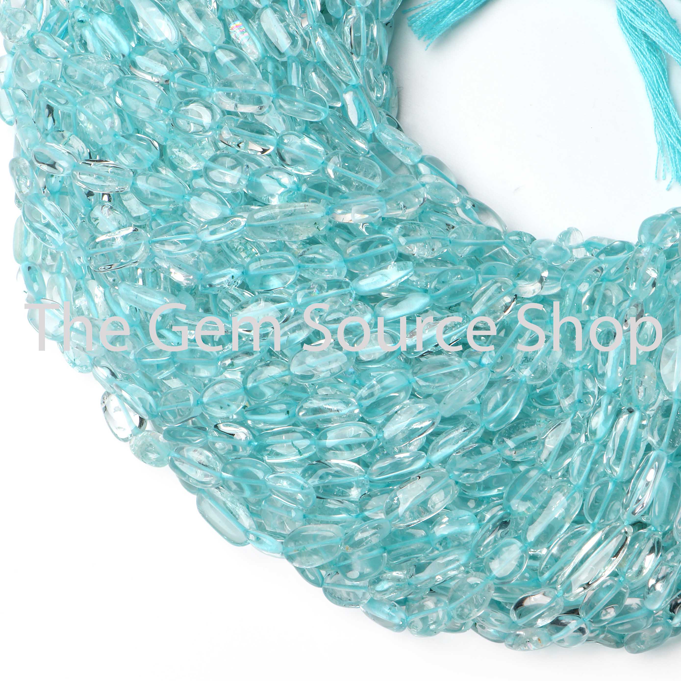 Aquamarine Smooth Tumble Fancy Shape Gemstone Beads 2425