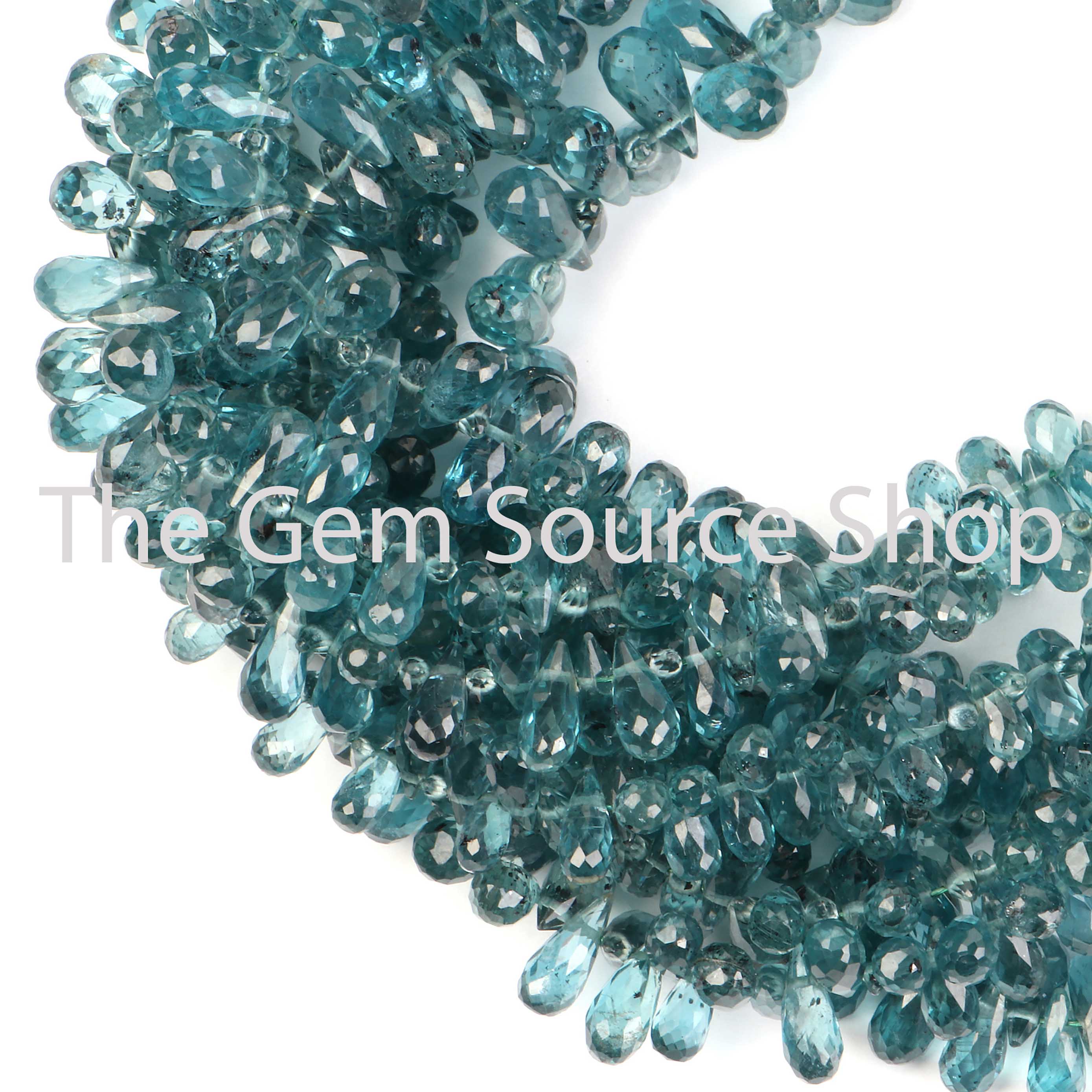 Indigo Kyanite Tear Drop Faceted Briolette Gemstone Beads TGS-2439