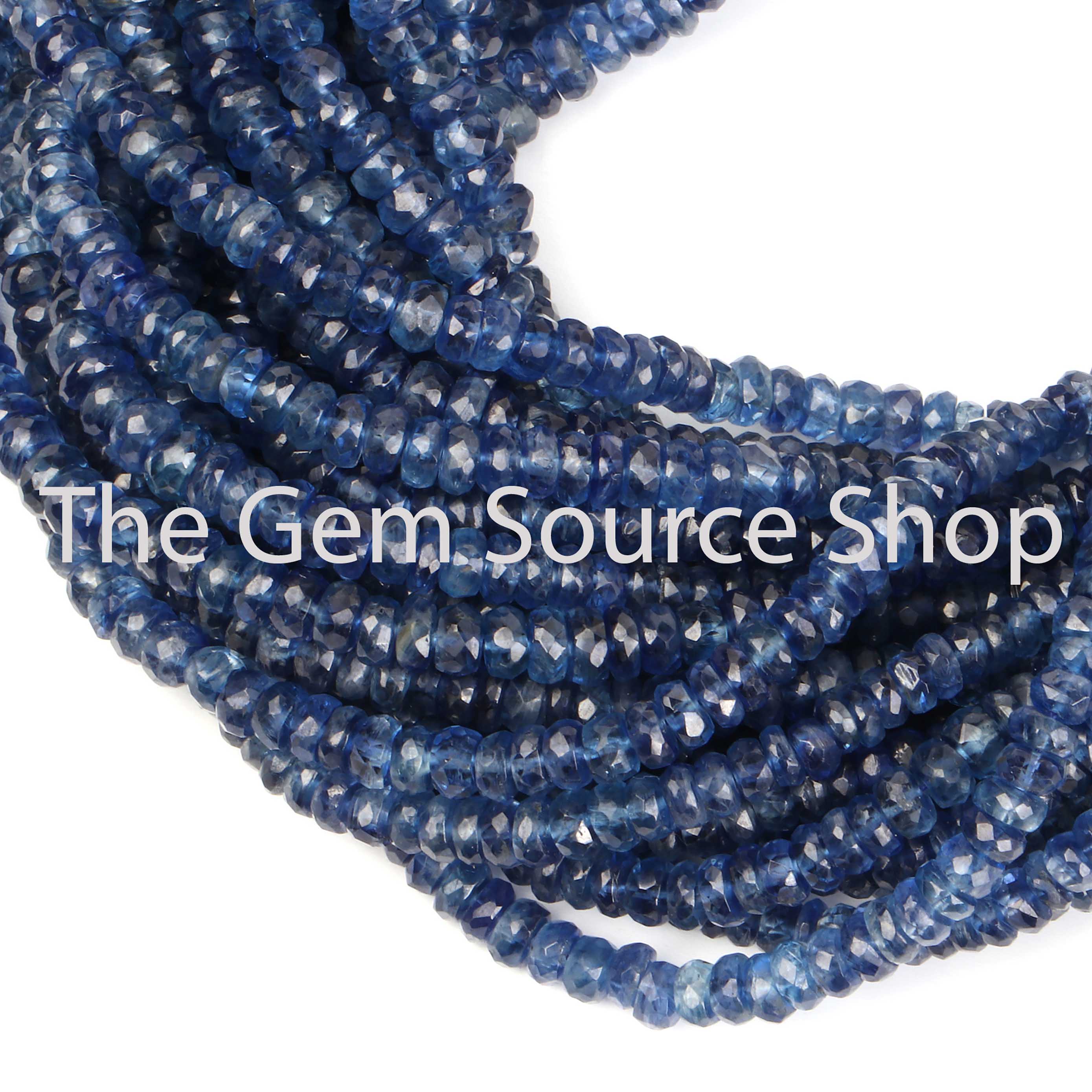 Kyanite Faceted Faceted Rondelle Shape Gemstone Beads TGS-2441