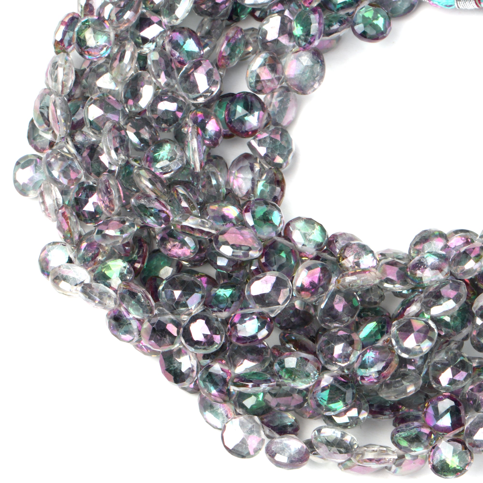 Mystic Topaz Faceted Heart Shape Gemstone Beads TGS-2444