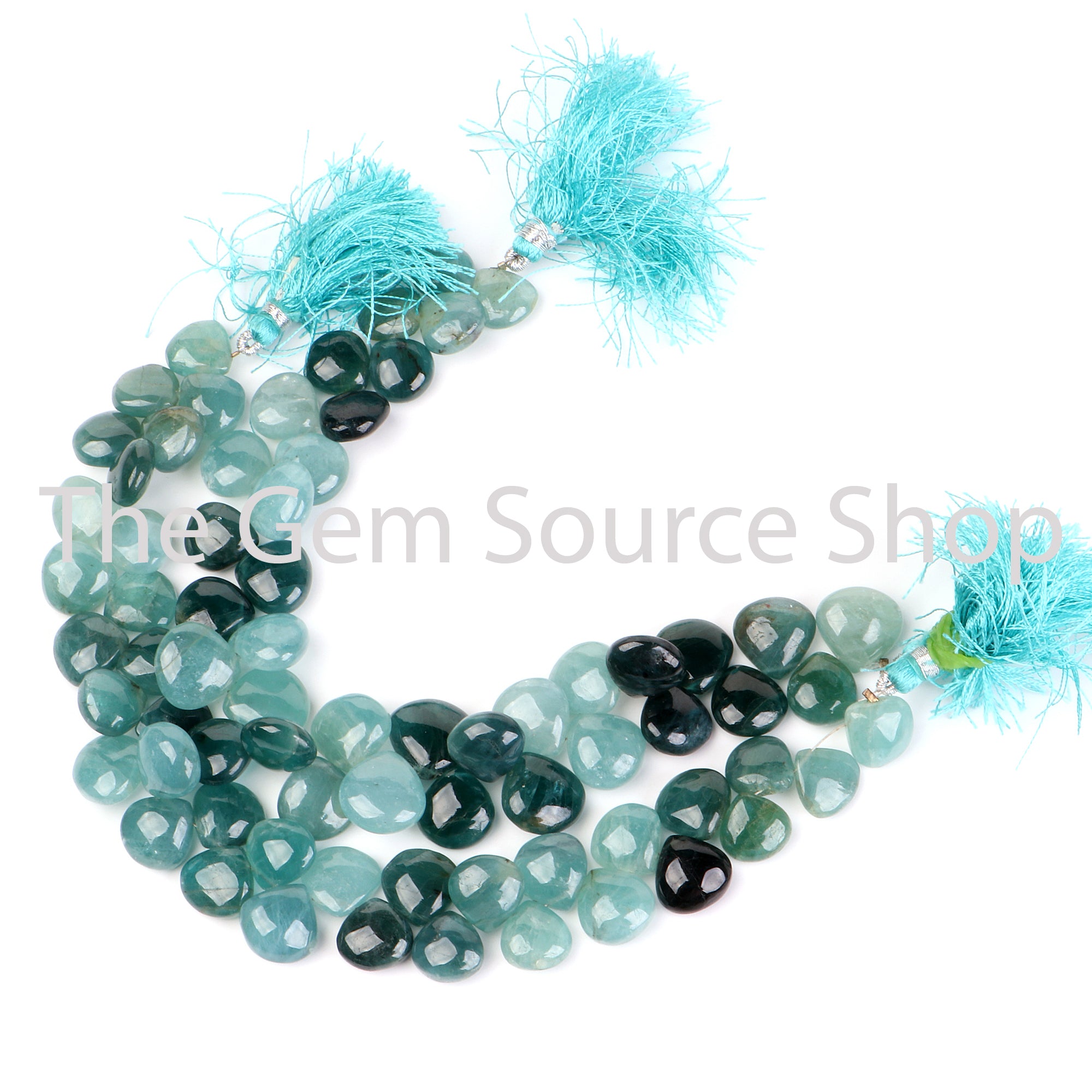Natural Grandidierite Smooth Heart Shape Gemstone Beads TGS-2455