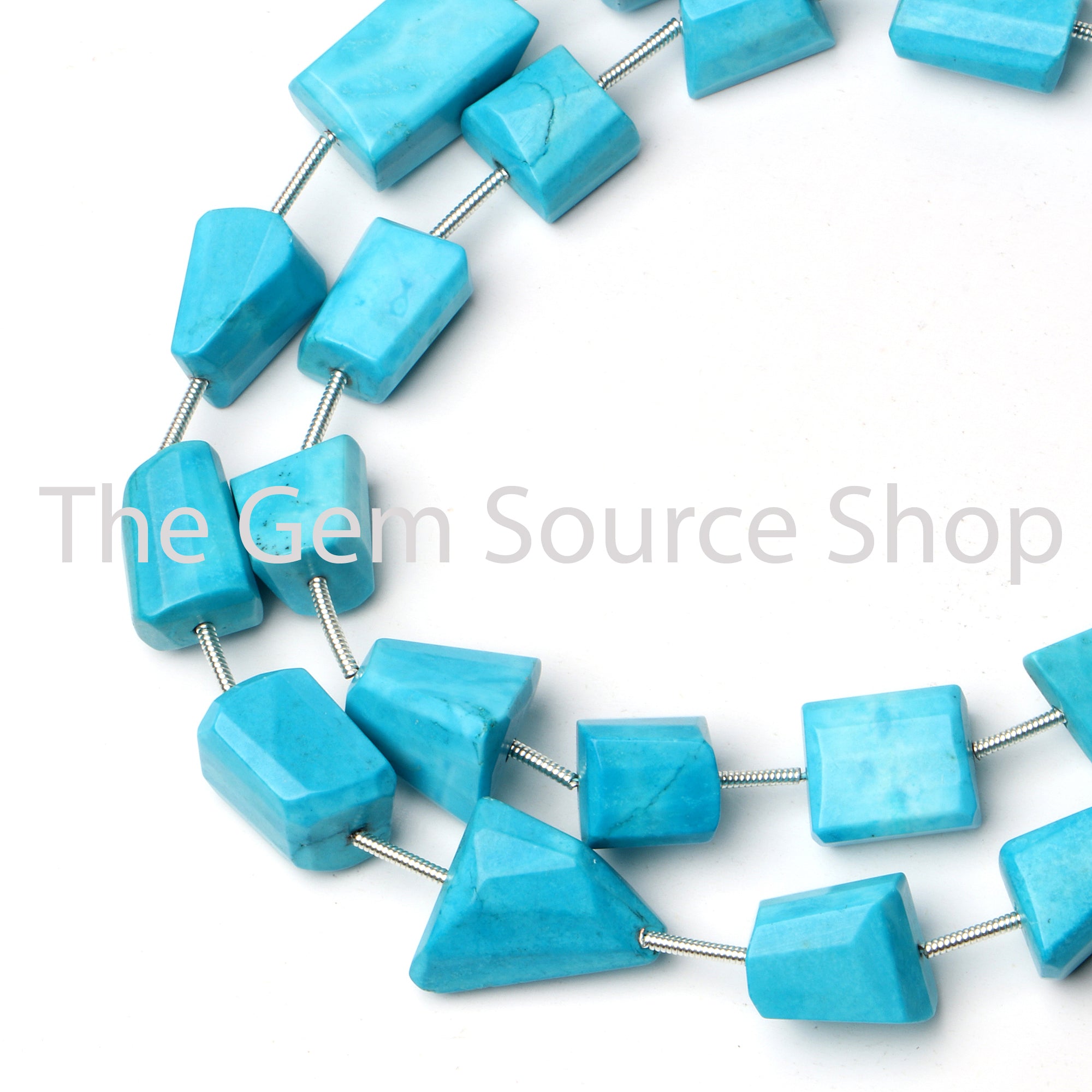 Natural Arizona Turquoise Faceted Nuggets Shape Beads TGS-2466