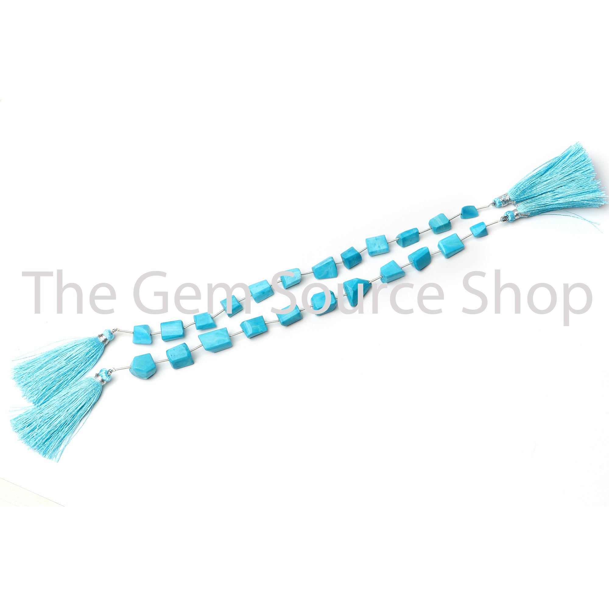 Natural Arizona Turquoise Faceted Nuggets Shape Beads TGS-2466