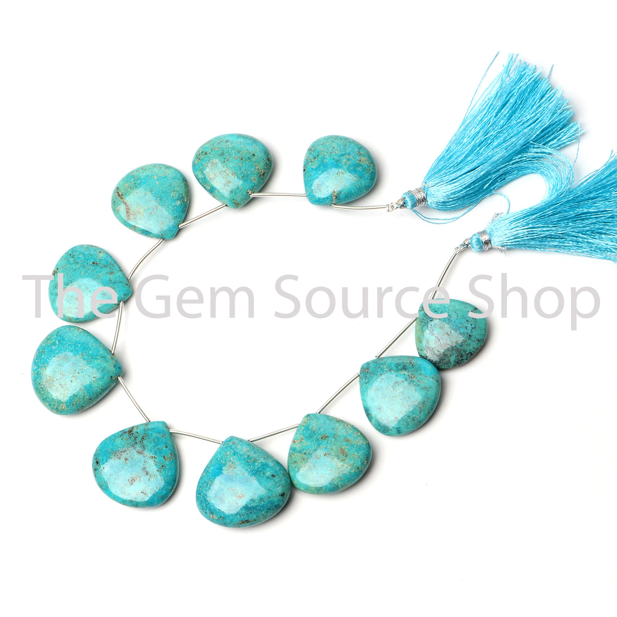 Natural Turquoise Smooth Heart Shape Beads TGS-2475