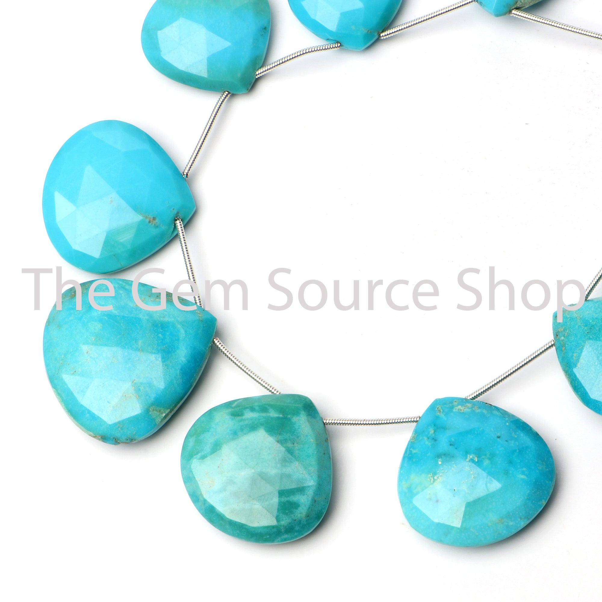 Natural Turquoise Faceted Heart Shape Gemstone Beads TGS-2479