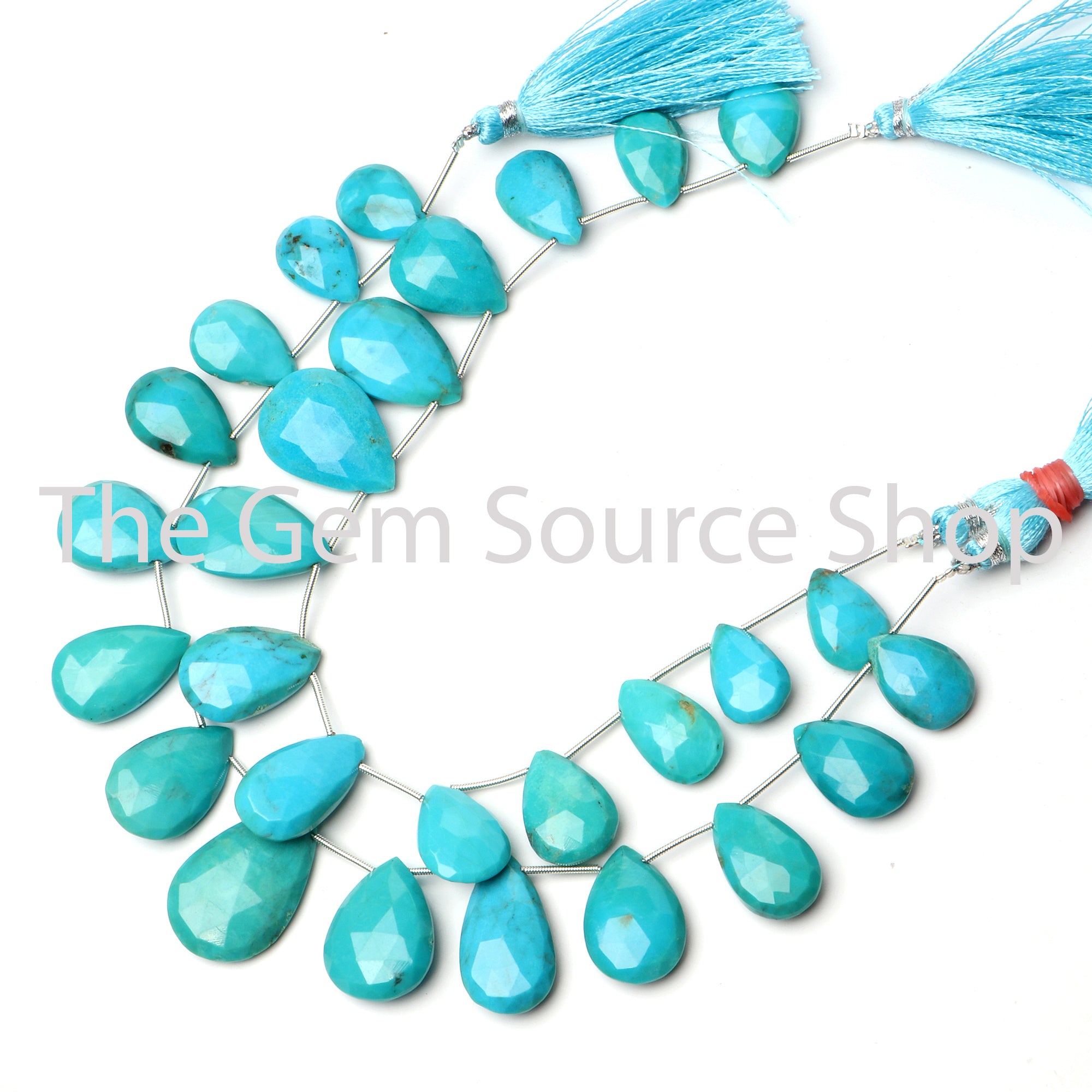 Natural Turquoise Faceted Pear Shape Gemstone Beads TGS-2481