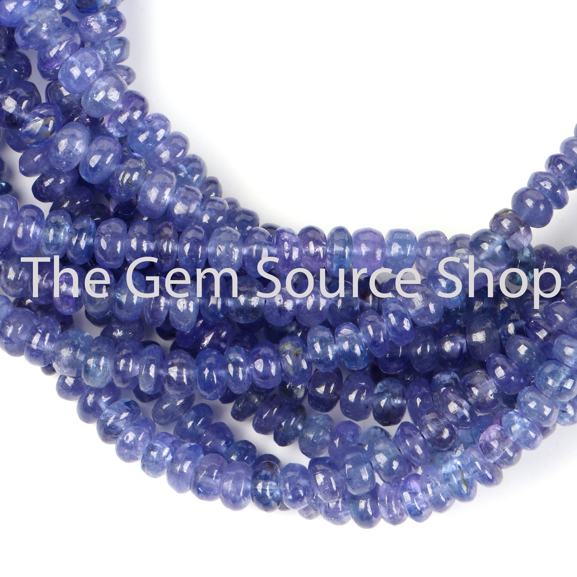 Tanzanite Smooth Rondelle Shape Gemstone Beads TGS-2486